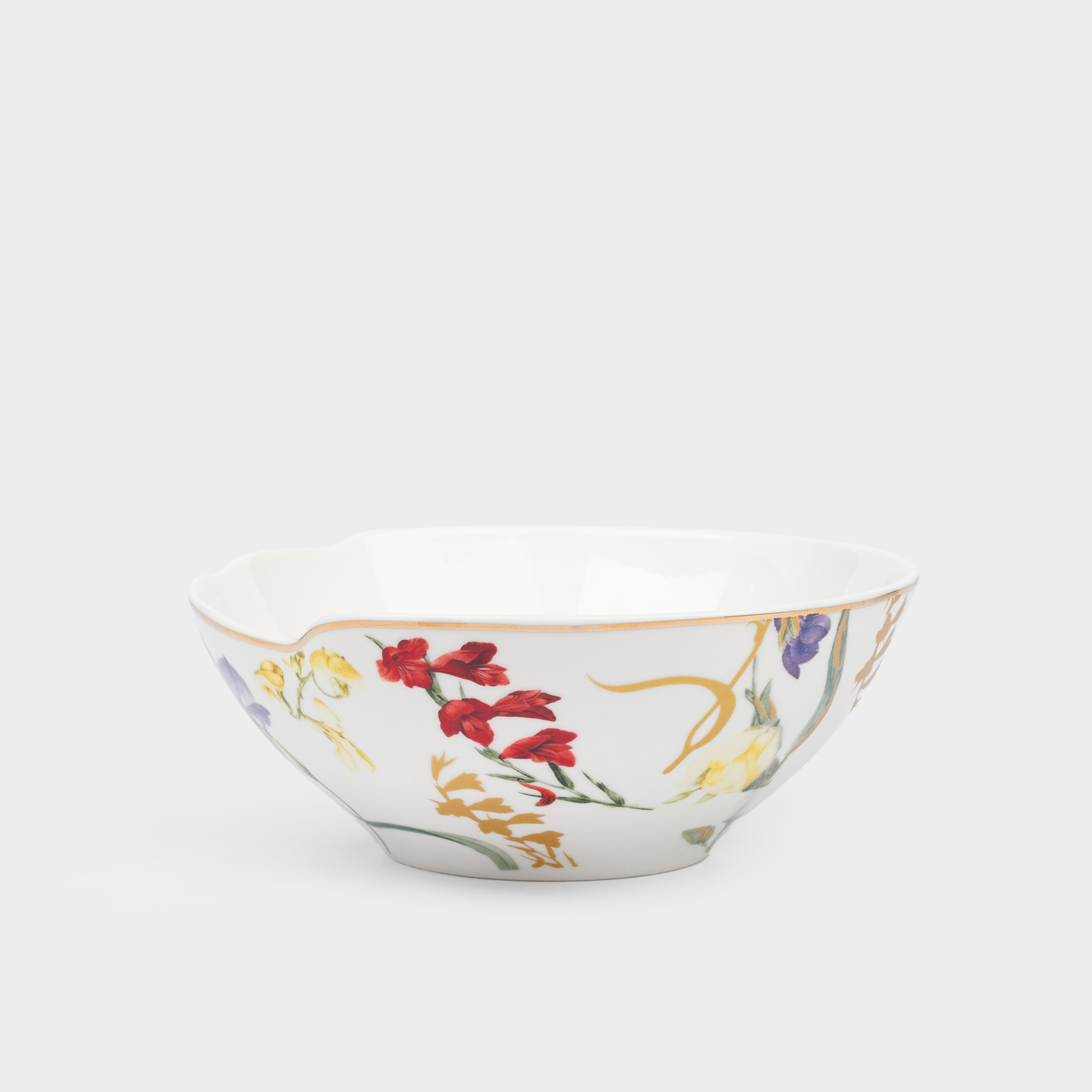 Салатник 16x6 см 430 мл фарфор N белый с золотистым кантом Цветы Night flower 899₽