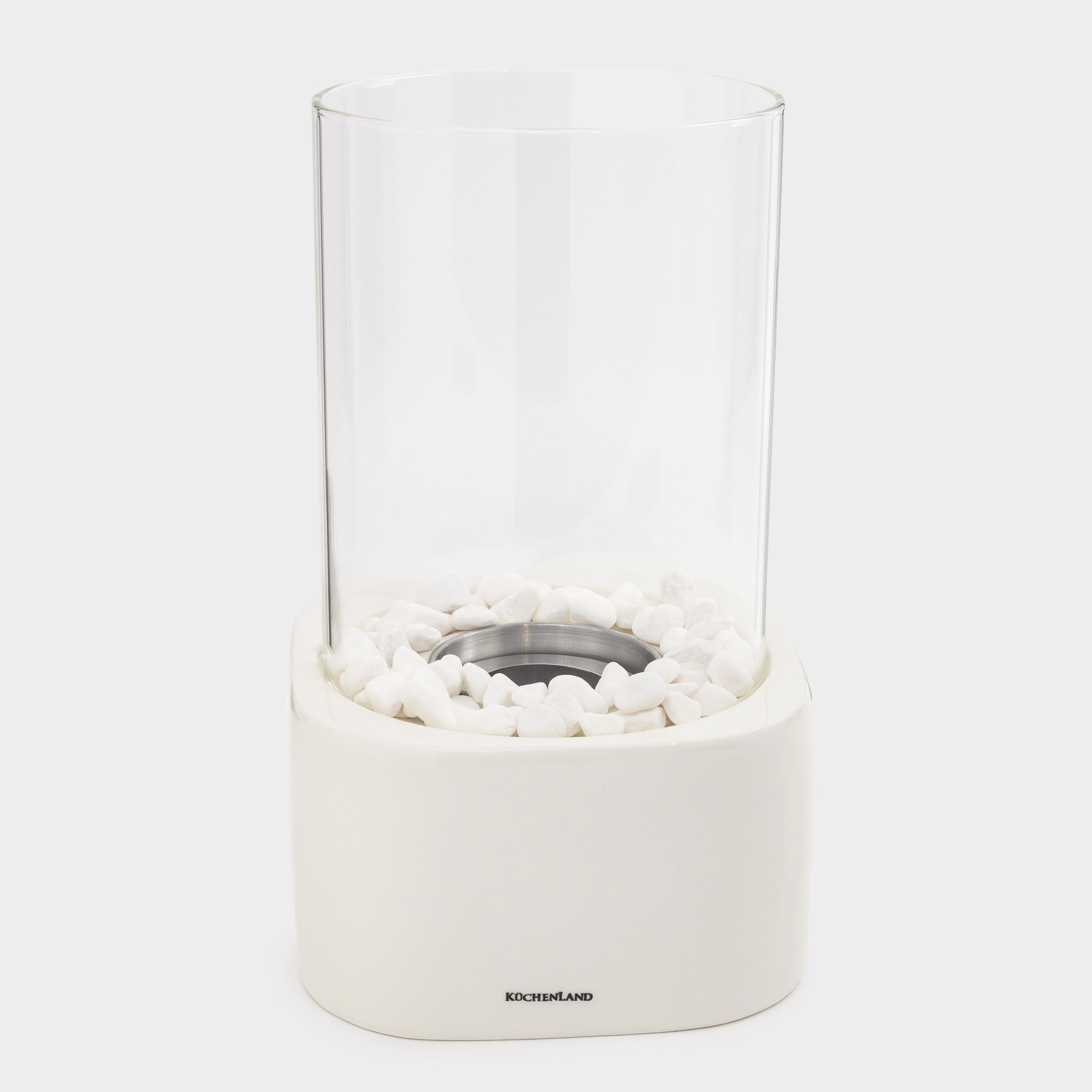 Биокамин, 27х16 см, керамика/стекло, молочный, Колба, Fireplace, image-1