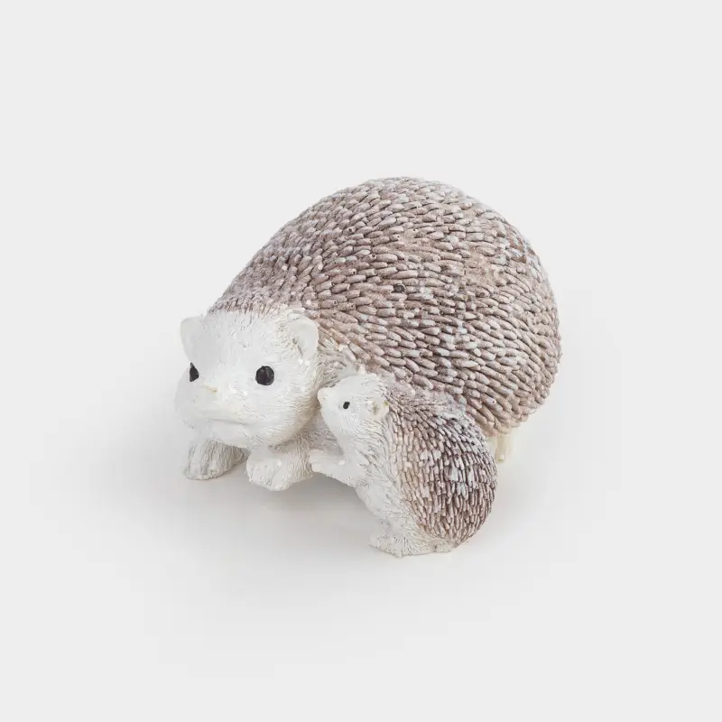 Статуэтка, 10 см, полирезин, серо-коричневая, Ежи, Slight frost, image-0