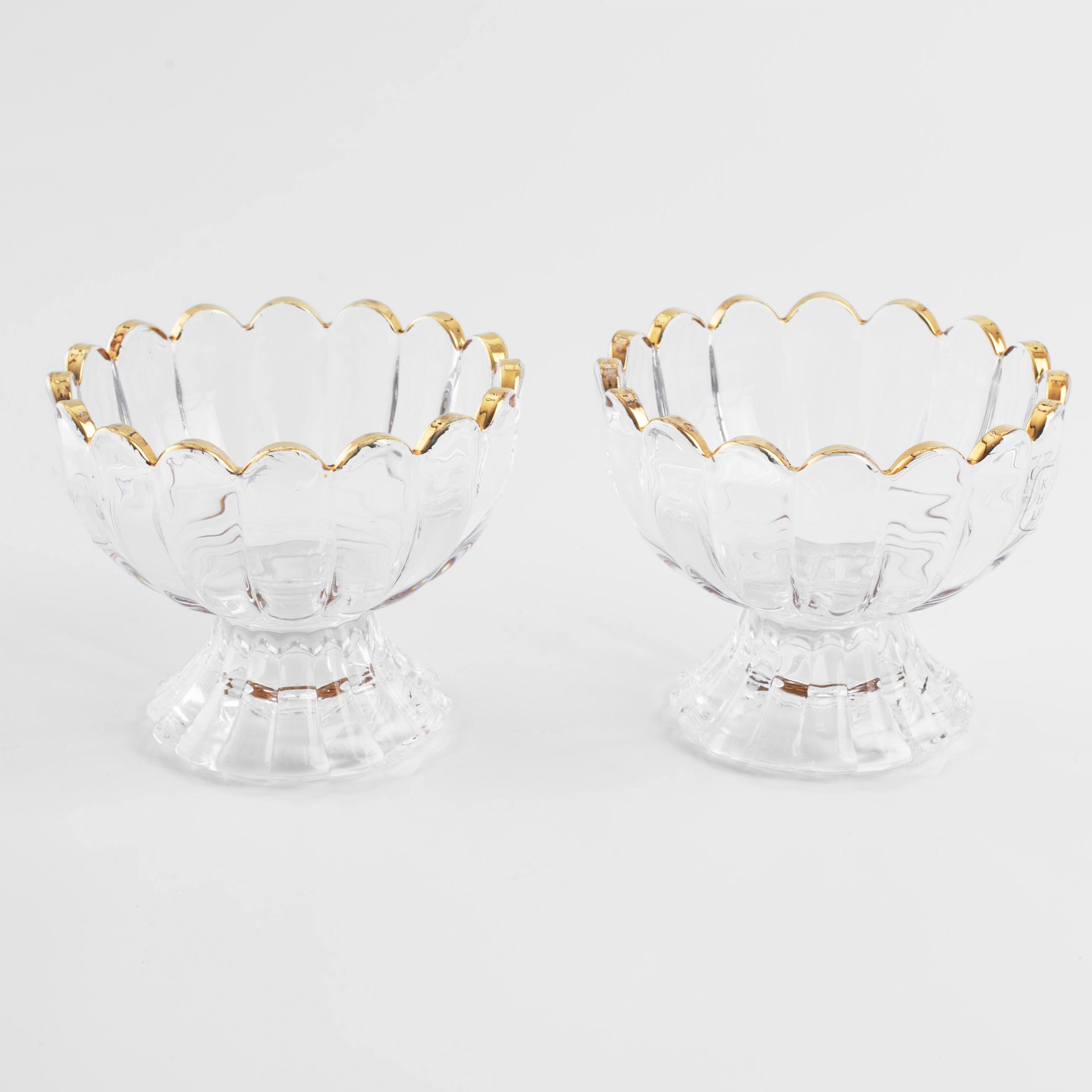 Креманка 9 см 120 мл 2 шт стекло Р с золотистым кантом Ribby gold 1290₽