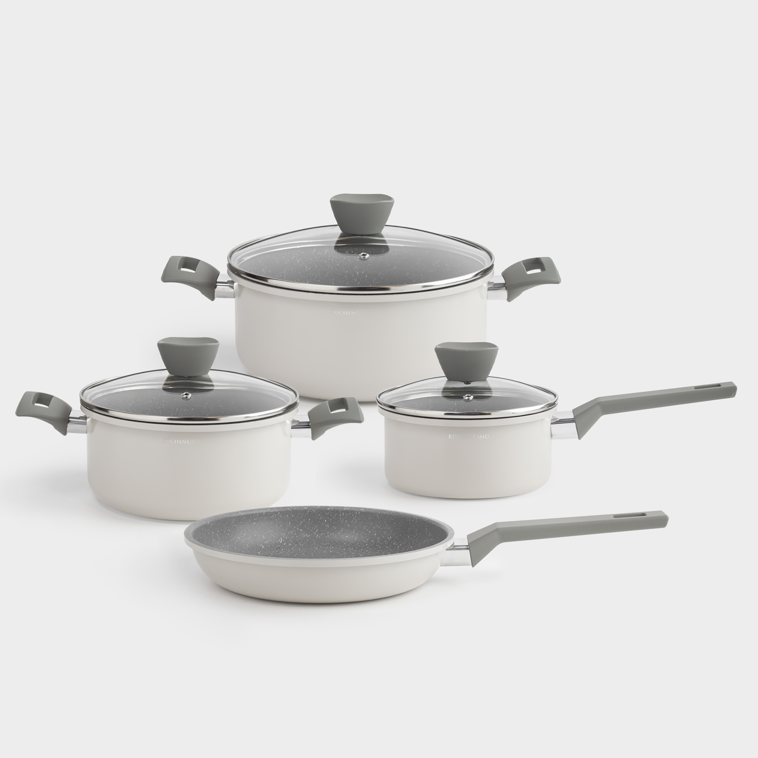 Набор посуды 4 пр с покрытием алюминий бежевый Tasty 13990₽