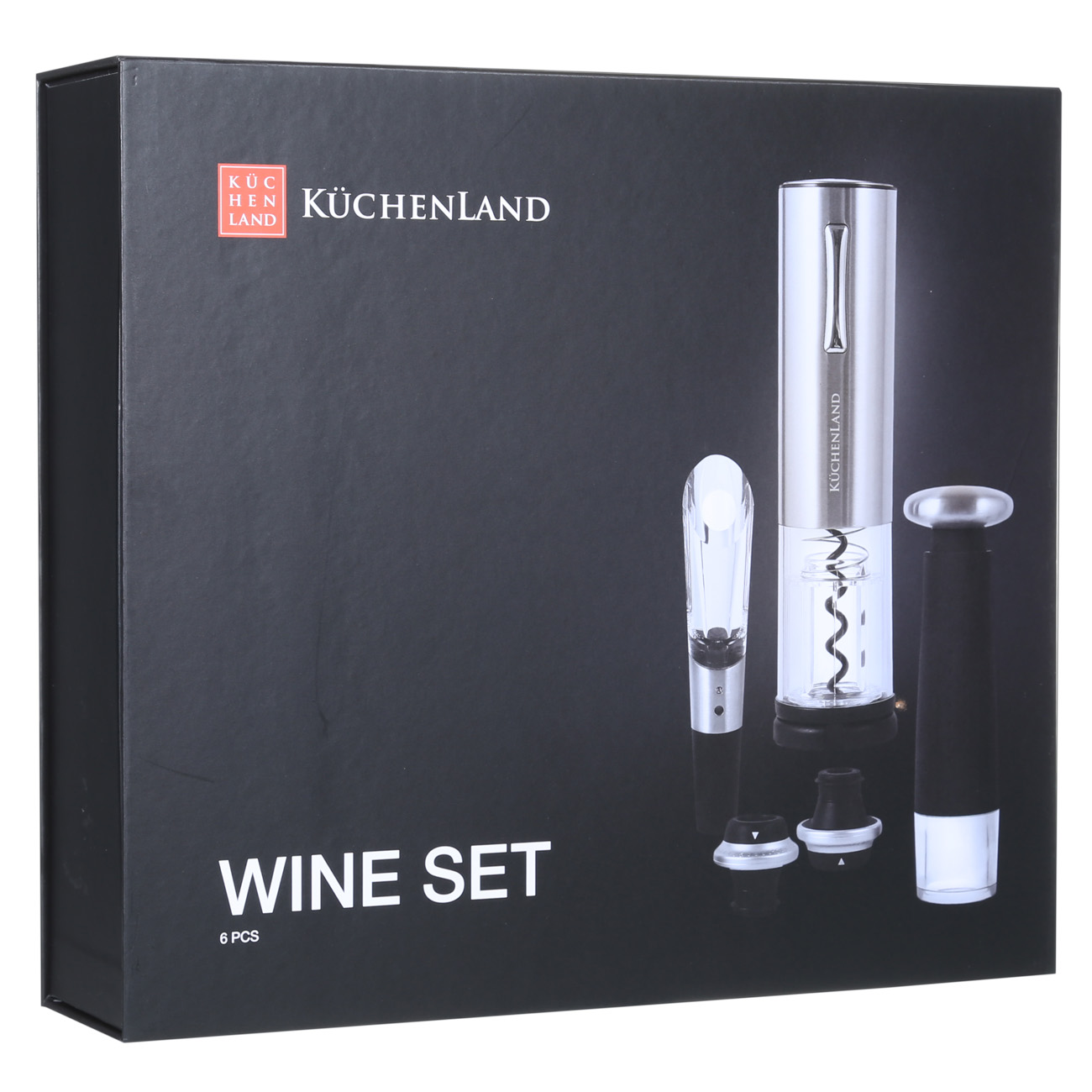Набор винный, 6 пр, с вакуумной пробкой, пластик/сталь, LED B, серебристо-черный, Bar изображение № 7
