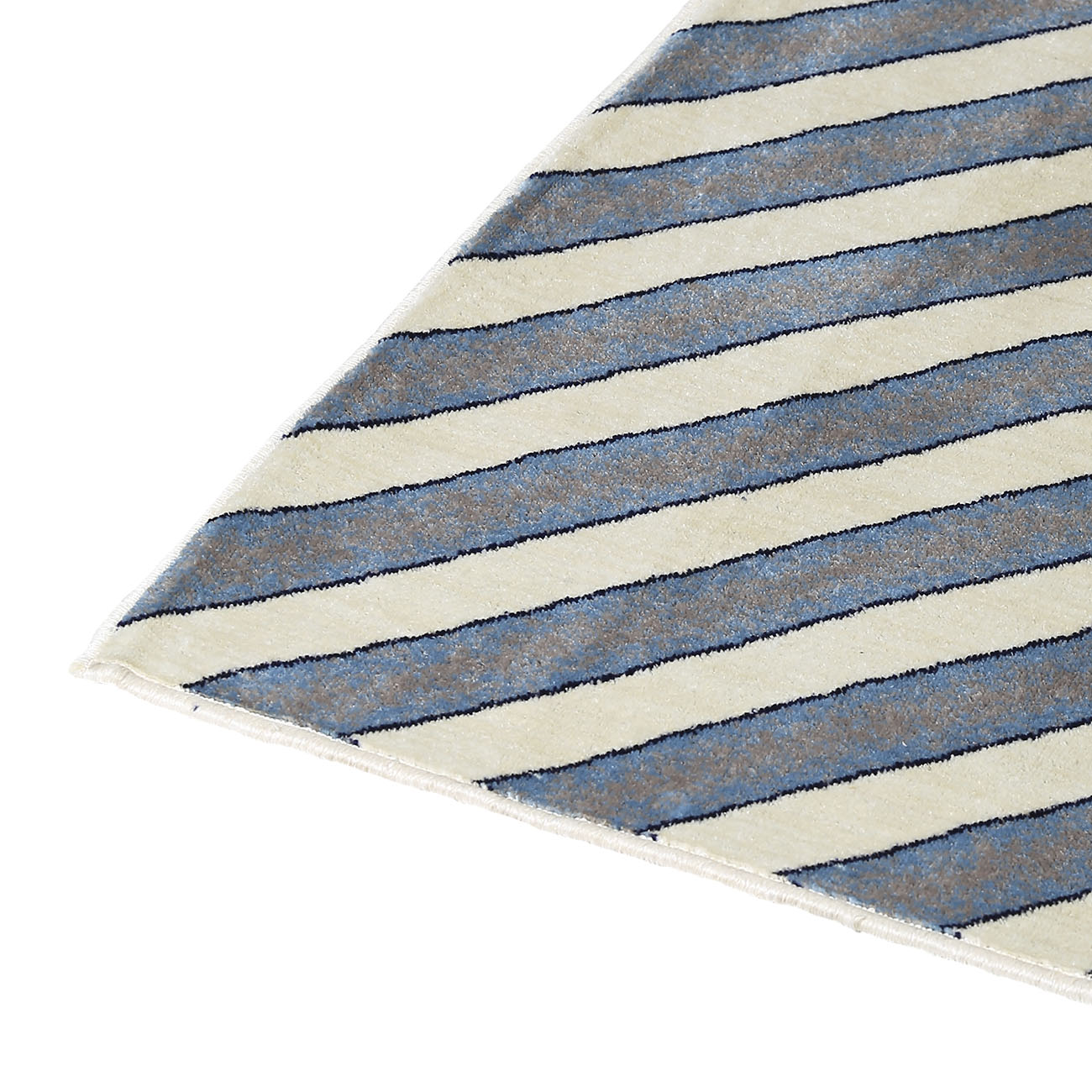 Ковер, 150х210 см, полиэстер/хлопок, бело-голубой, Зеркальные полосы, Rhombic изображение № 3