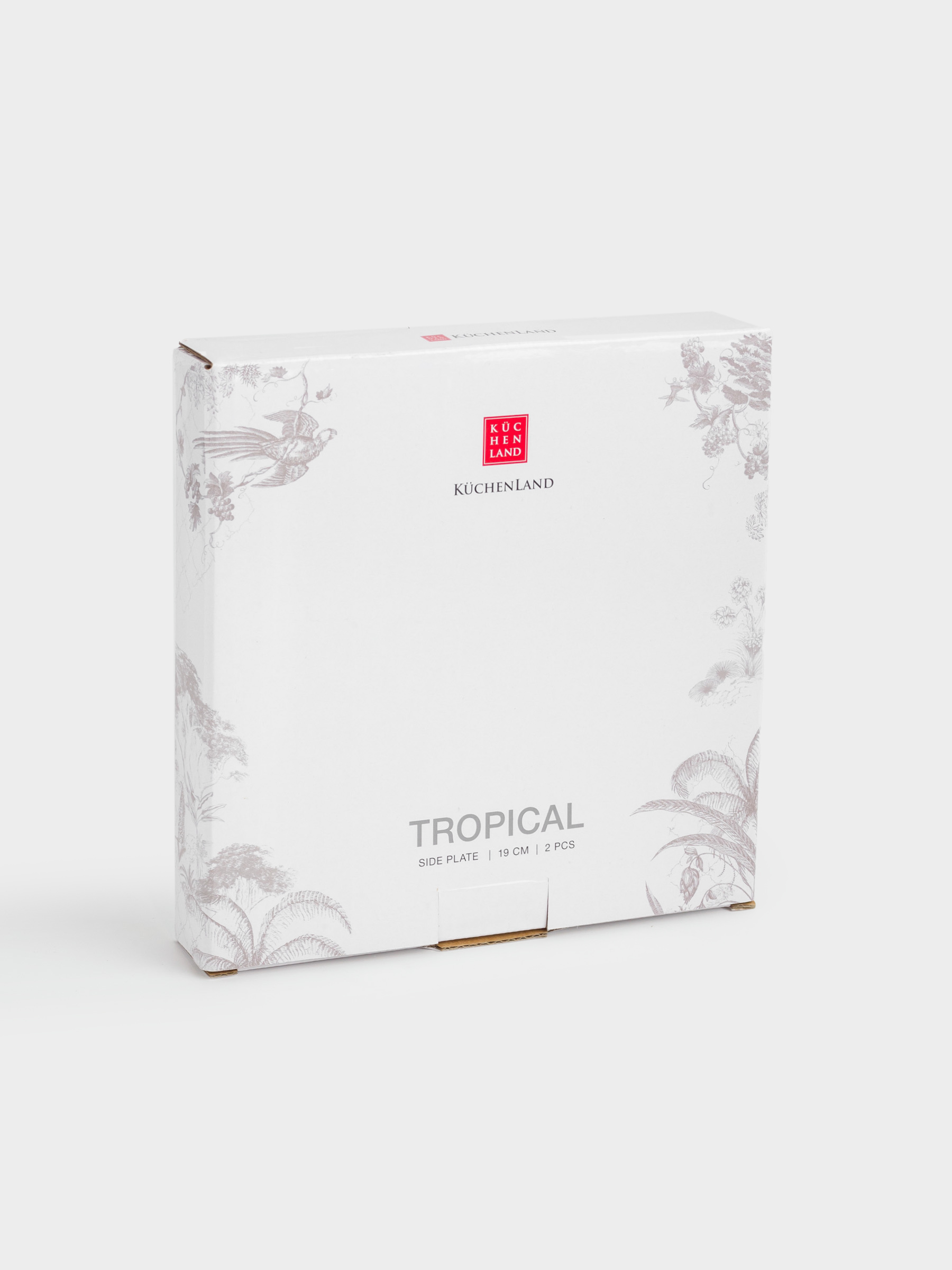 Тарелка закусочная, 19 см, 2 шт, фарфор P, бело-бежевая, Джунгли, Tropical