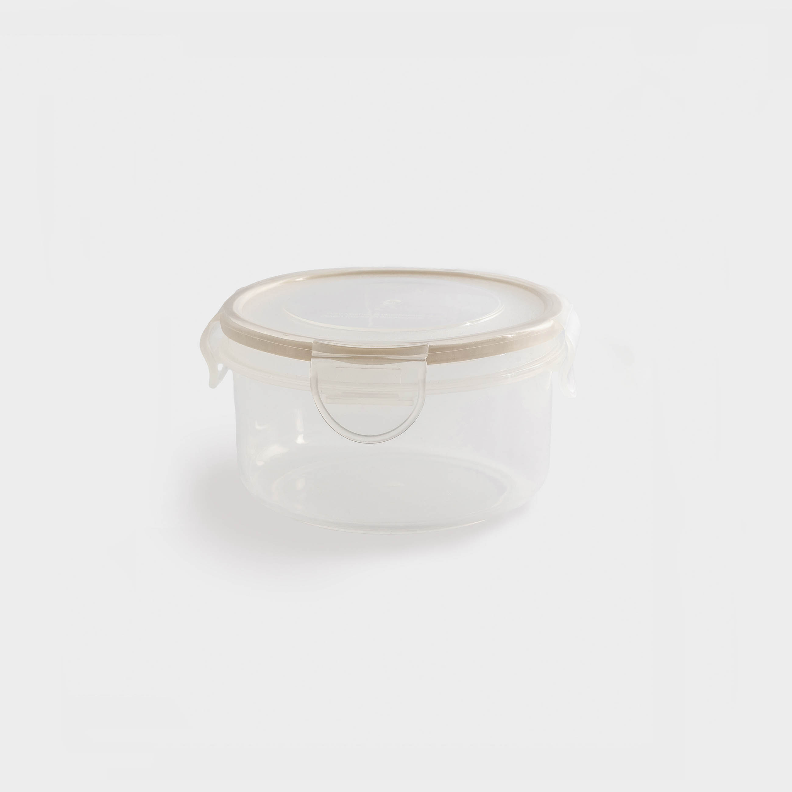 Контейнер 400 мл с клипсами пластиксиликон круглый бежевый Roomy clip 249₽