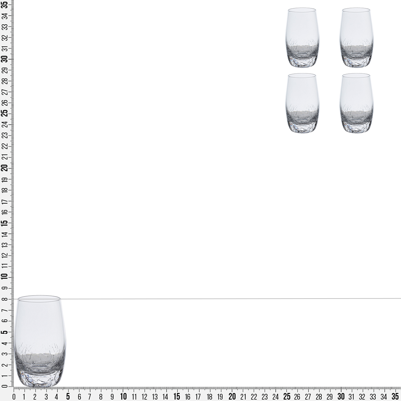 Стопка для водки, 70 мл, 4 шт, стекло, Кракелюр, Ice изображение № 4