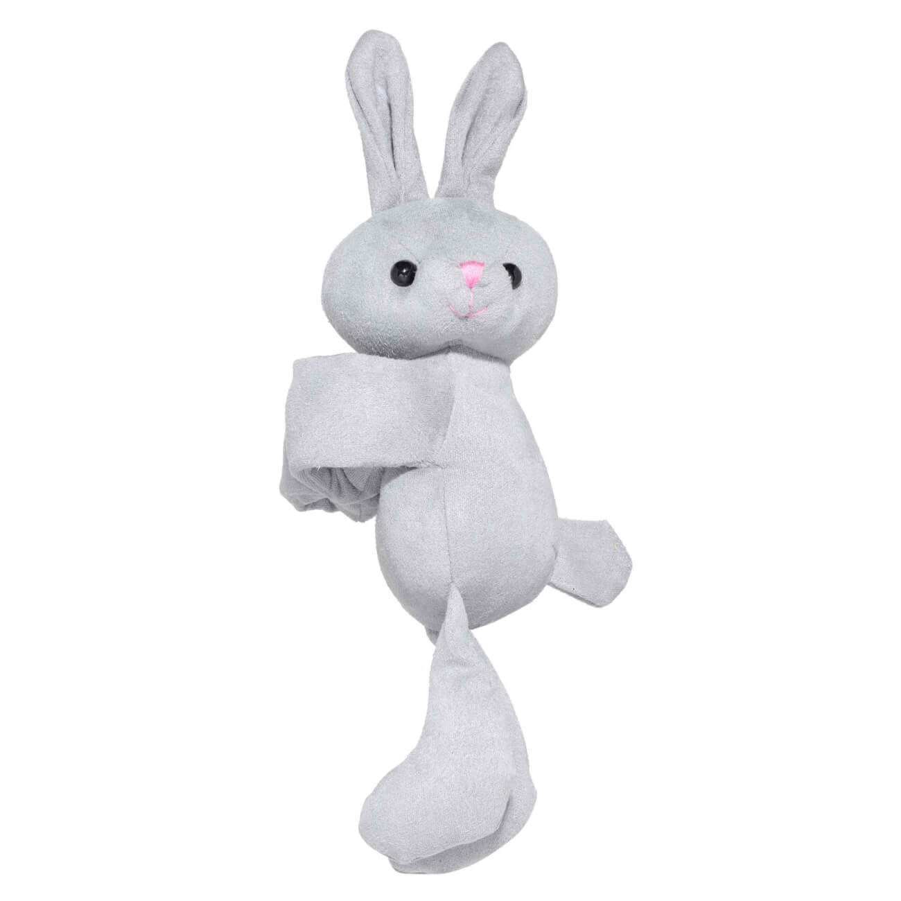 игрушка антистресс 9 см полиуретан серая заяц rabbit Игрушка-браслет, 21х32 см, мягкая, полиэстер, серая, Заяц, Rabbit