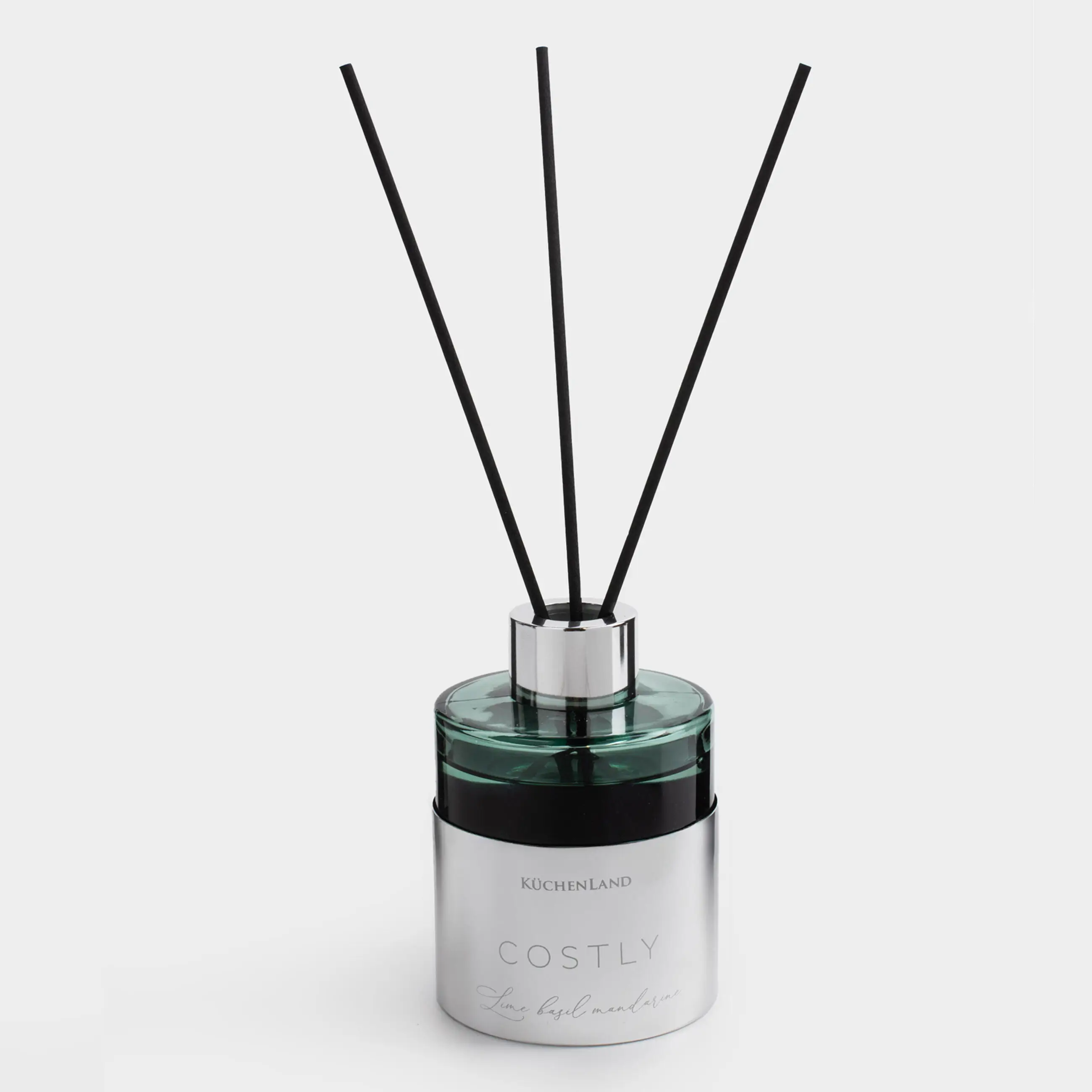 Ароматический диффузор, 120 мл, серебристо-зеленый, Lime basil and mandarine, Costly