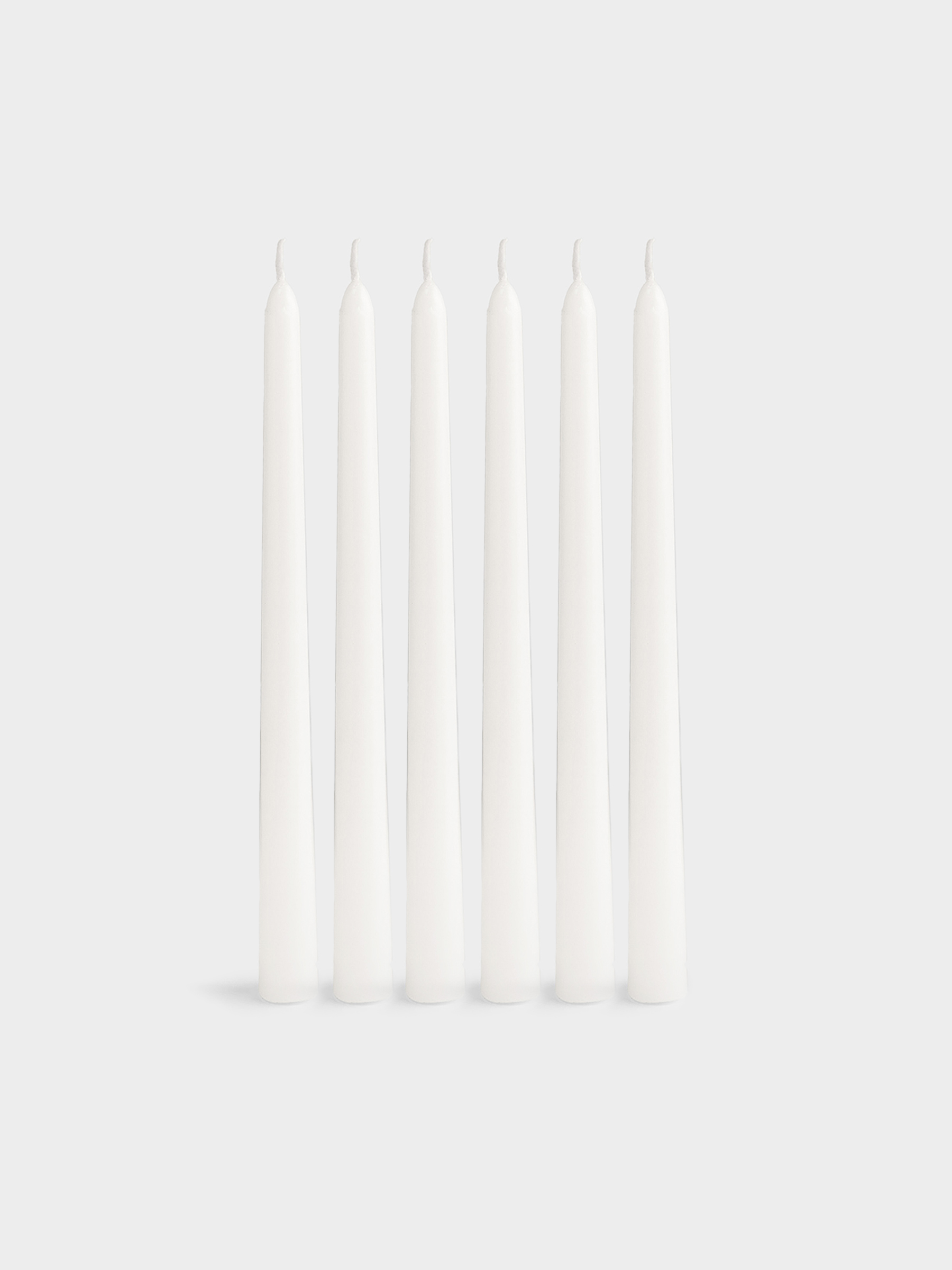 Свеча, 26 см, 6 шт, тонкая, Luxury white