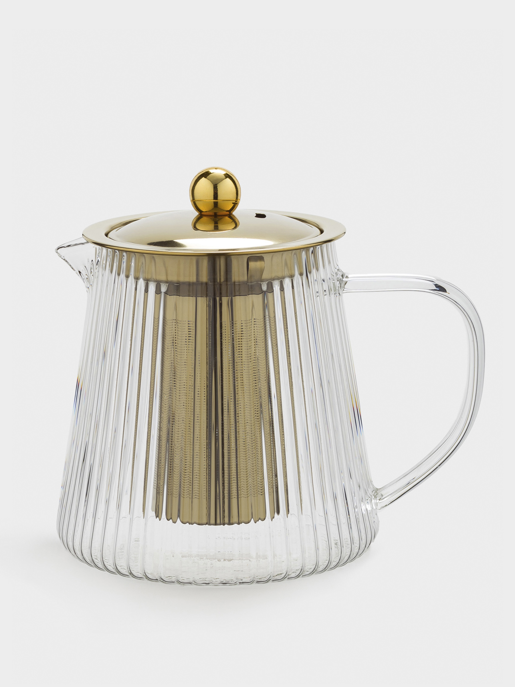 Чайник заварочный, 930 мл, стекло Б/сталь, золотистый, Ribby gold, image-0