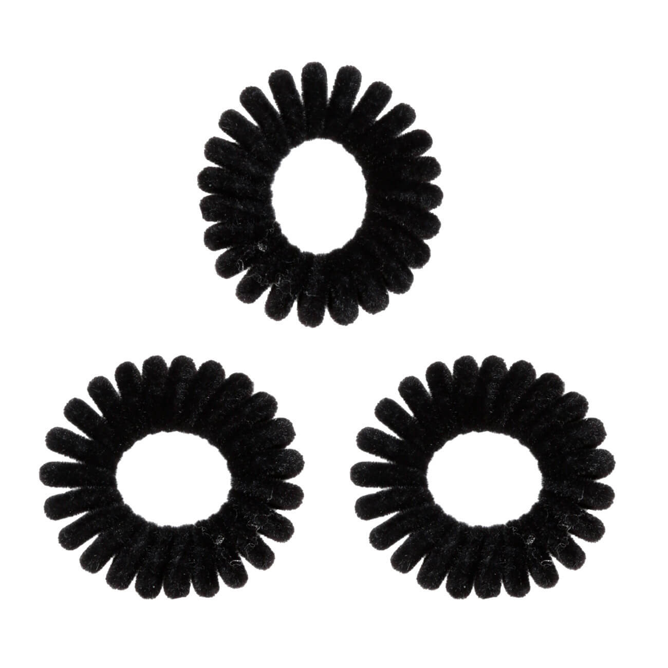 Резинка для волос, 4 см, 3 шт, полиэстер/ТПУ, черная, Спираль, Helix корзина для белья 40х50 см круглая полиэстер черная y6 7382