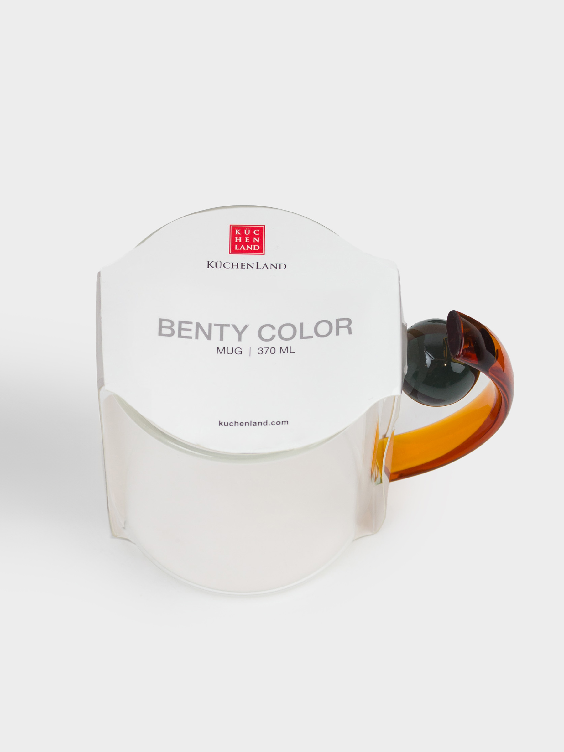 Кружка, 380 мл, стекло Б, цвет ручки, Шар, Benty-color, image-4