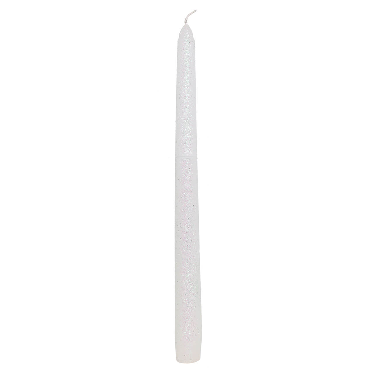 Свеча, 25 см, тонкая, белая, Metallic glow свеча декоративная тонкая с гранями 2х26см пальмовый воск белая 2 ч