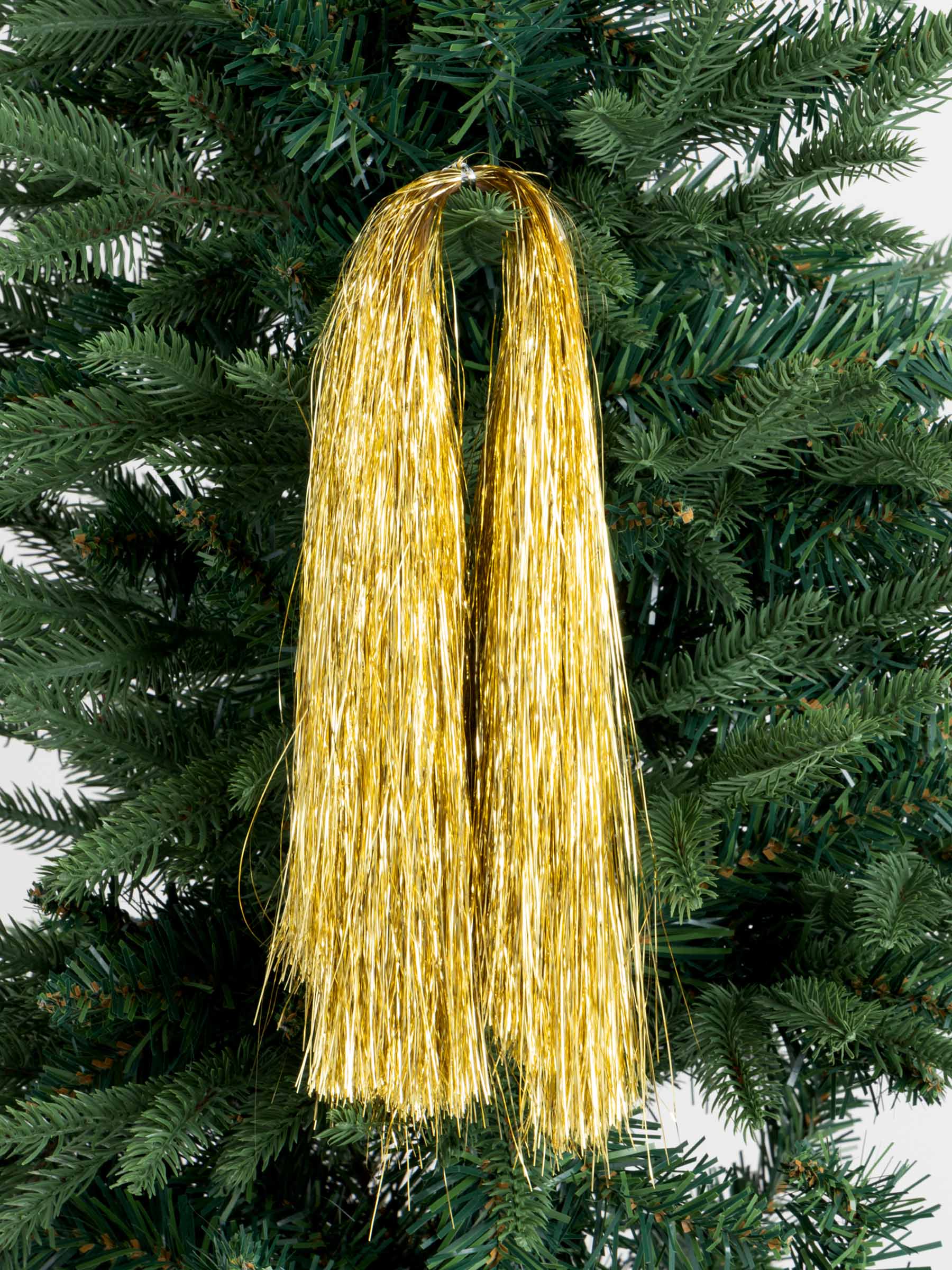 Дождик декоративный, 46 см, мишура, золотистый, Нити, Tinsel christmas, image-3