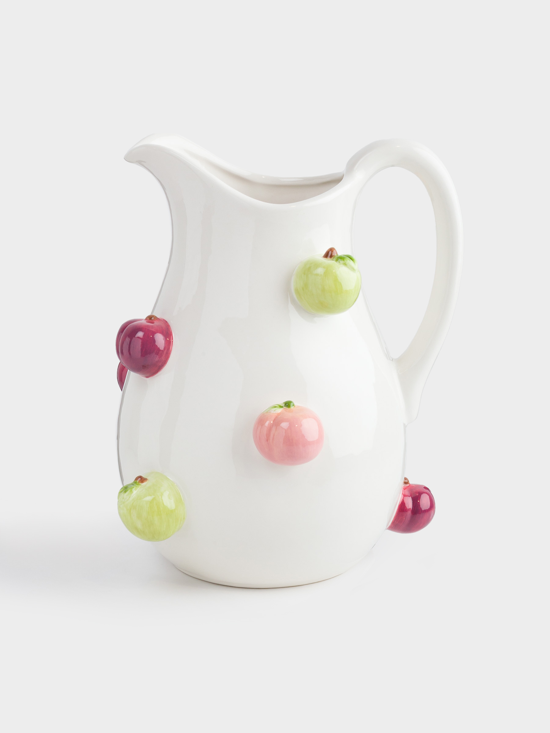 Кувшин, 2,3 л, керамика, молочный, Фрукты, Fruit garden