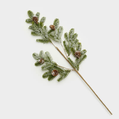 Ветка декоративная, 71 см, полиэтилен, Хвоя с шишками, Conifer decor ,image-0