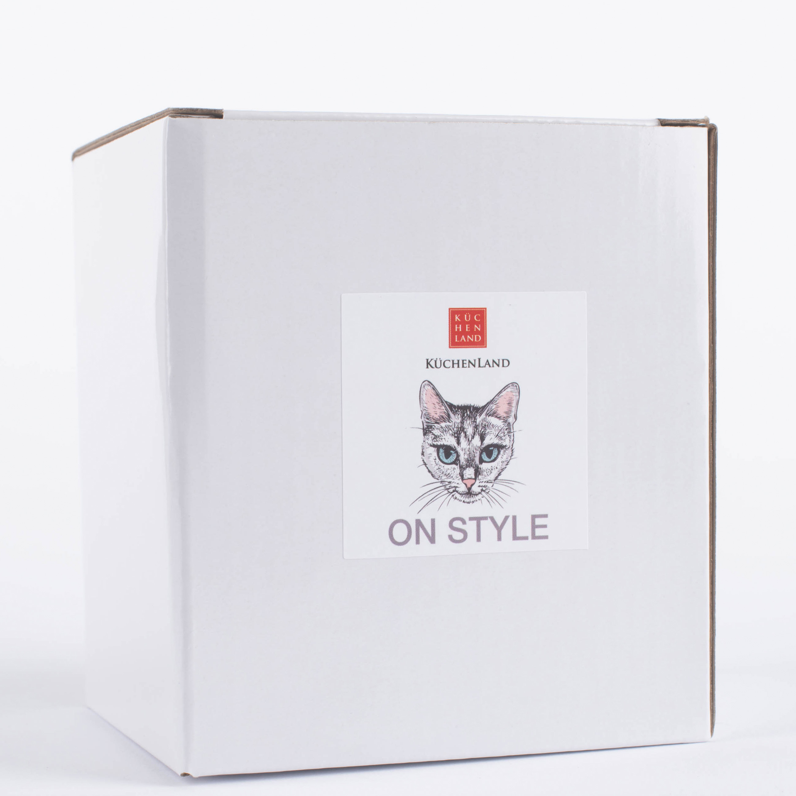 Кружка, 420 мл, фарфор N, белая, Кошка с сумкой, On style изображение № 6
