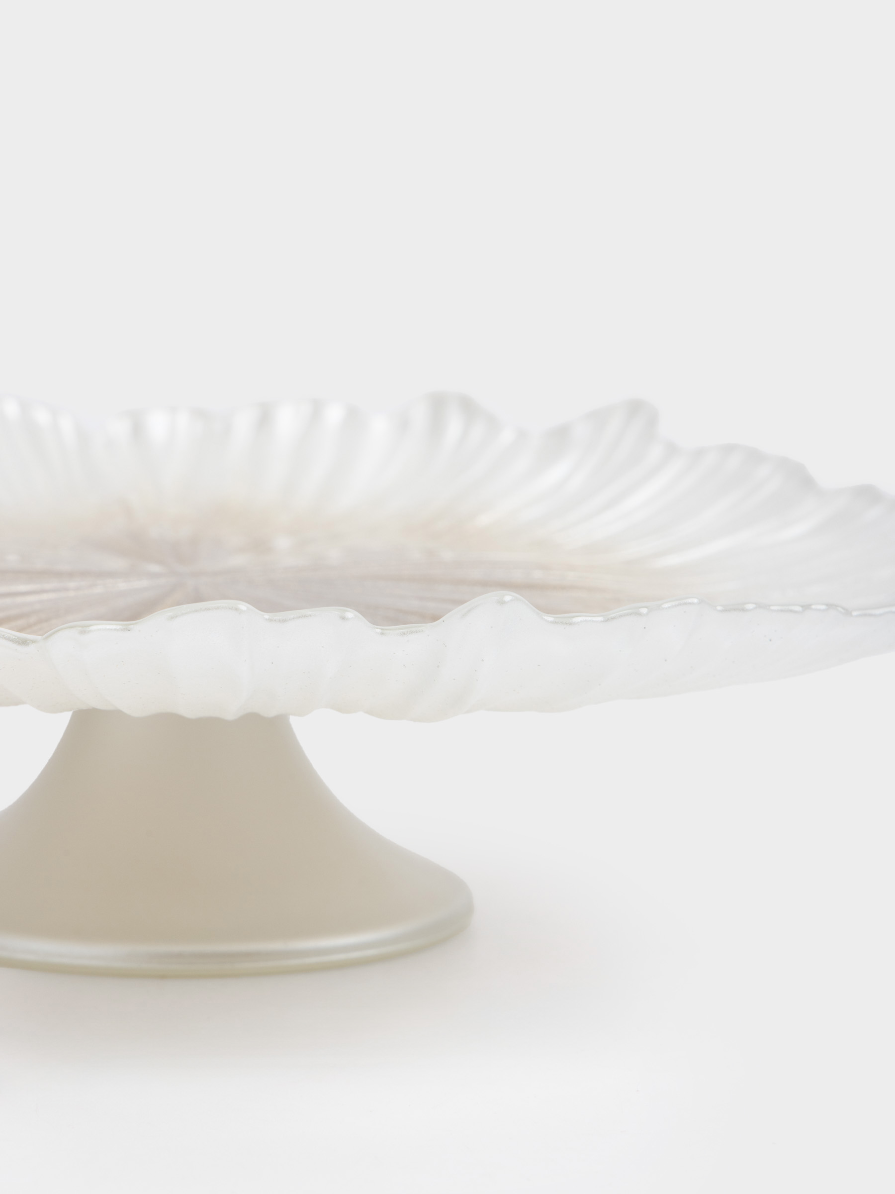 Блюдо на ножке, 28х9 см, стекло Р, молочное/шампань, Verge, image-3