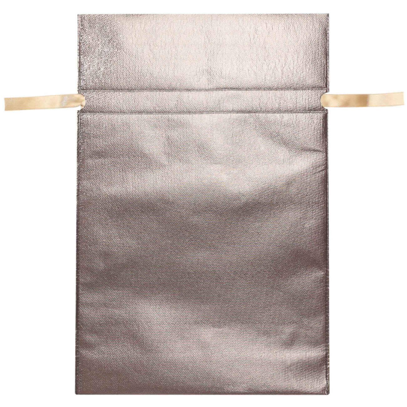 Мешок подарочный, 40х56 см, с завязками, полипропилен, коричневый, Champagne glow изображение № 1