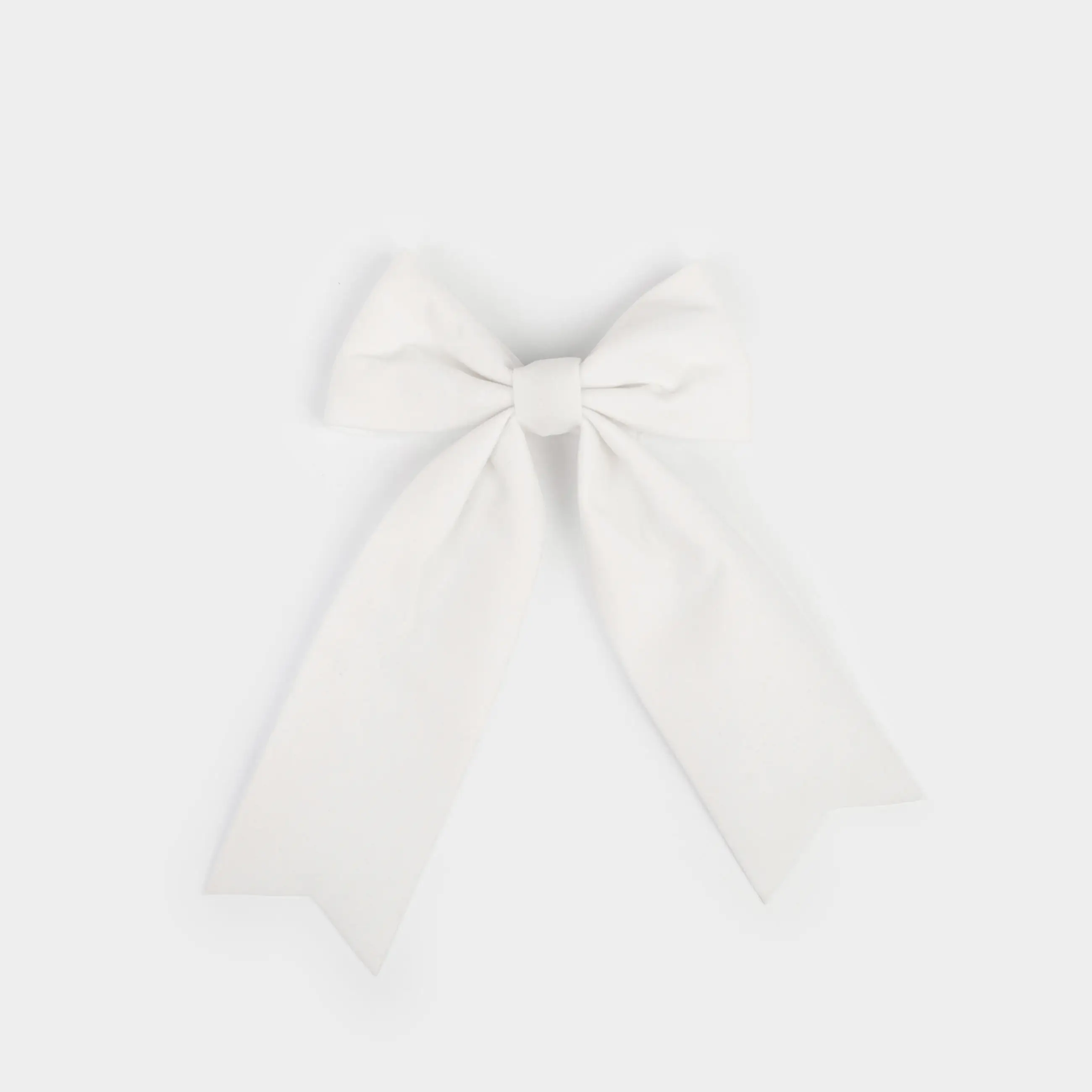 Украшение декоративное, 10х15 см, на клипсе, полиэстер, молочное, Бант, Bow velvet