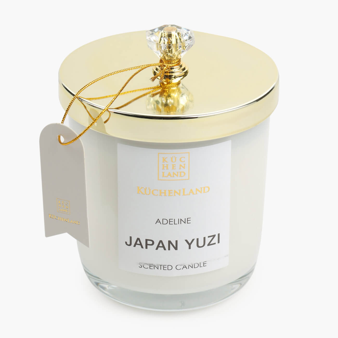 Свеча ароматическая, 9 см, в подсвечнике, с крышкой, стекло, Japan Yuzi, Adeline