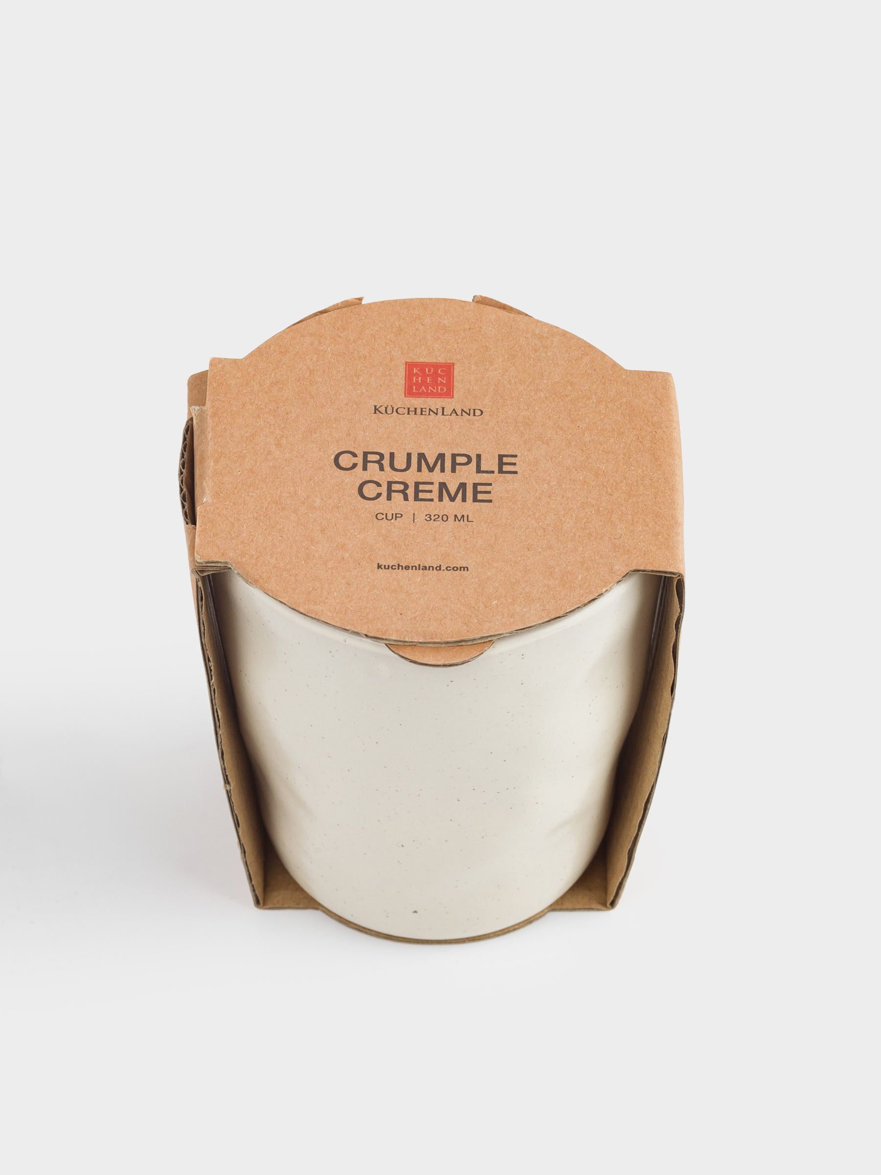 Стакан, 10 см, 320 мл, керамика, молочный, Мятый эффект, Crumple creme, image-5