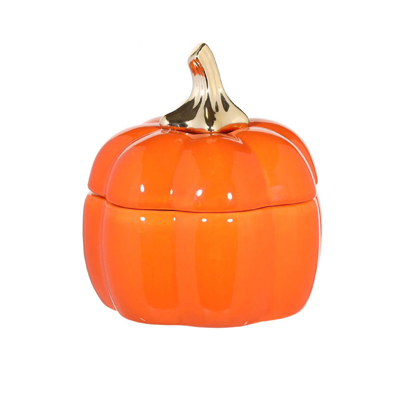

Емкость для хранения, 12х13 см, керамика, оранжевая, Тыква, Pumpkin