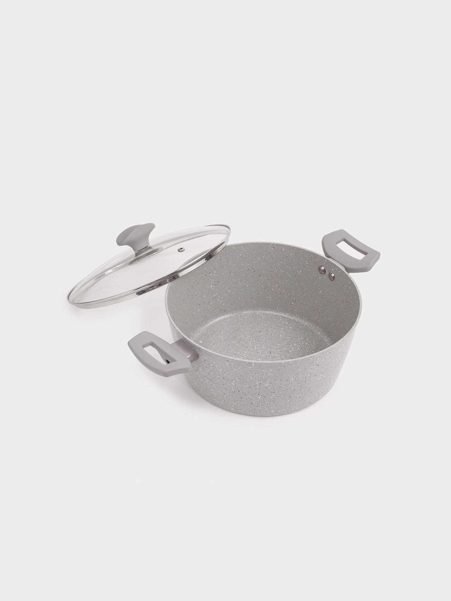Кастрюля, 24 см, 3,9 л, с крышкой, с покрытием, алюминий, бежево-серая, Decision, image-1