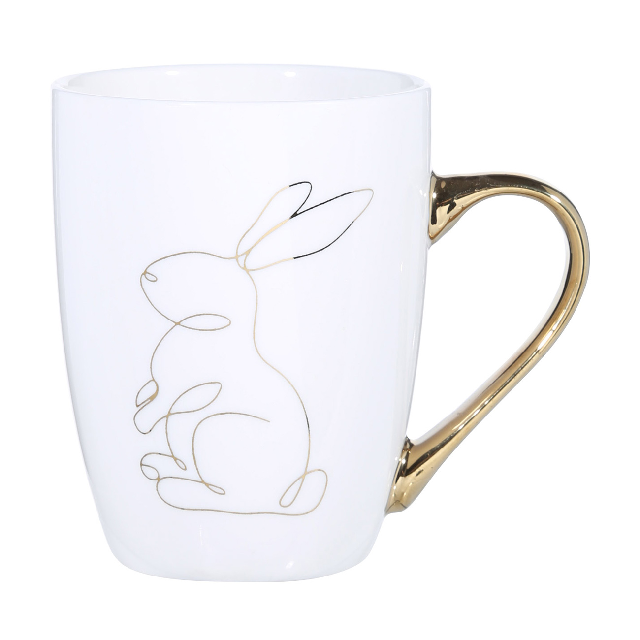 

Кружка, 350 мл, фарфор N, белая, Золотистый кролик, Rabbit