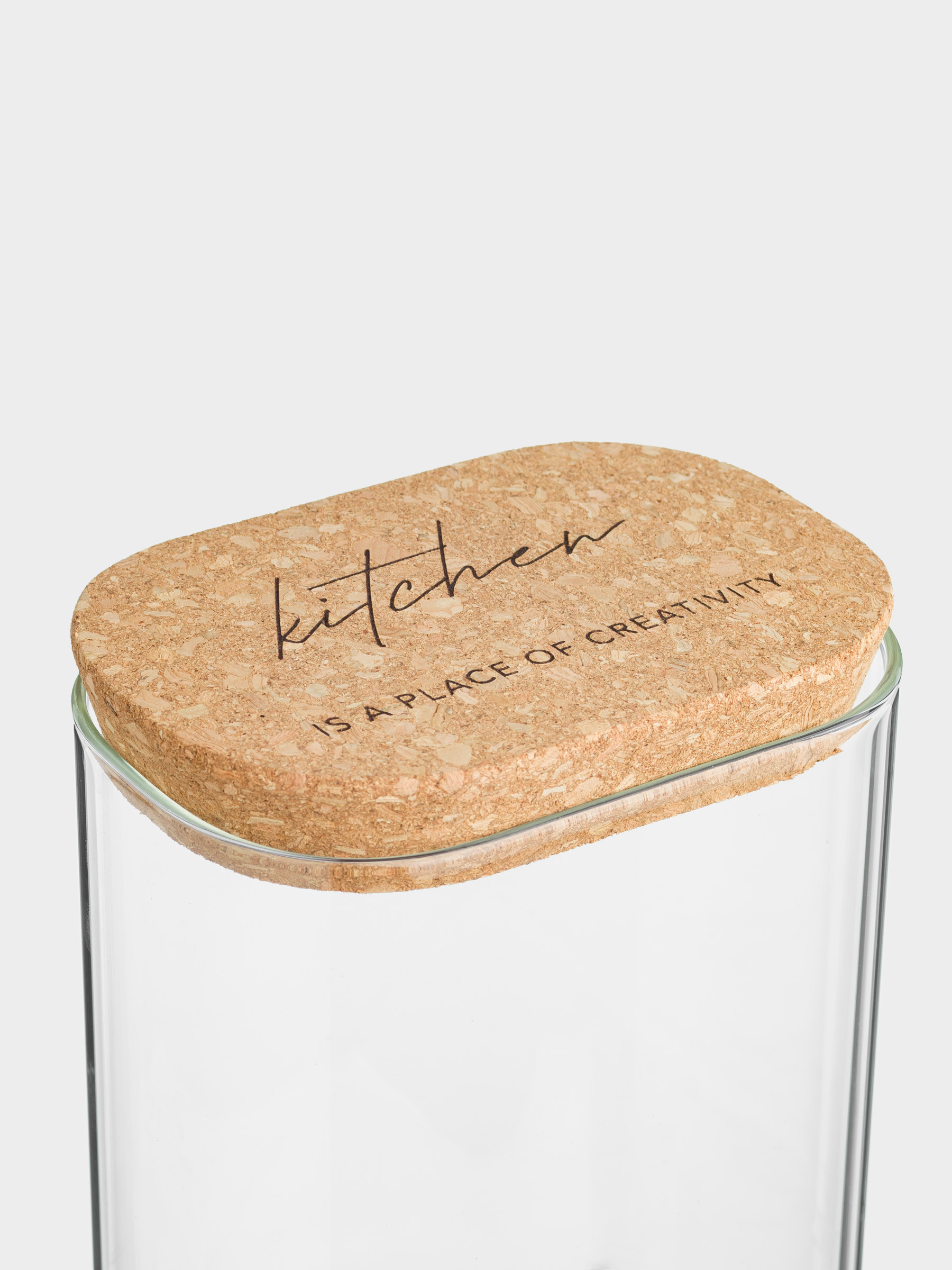 Банка для сыпучих продуктов, 1 л, стекло/пробка, прямоугольная, Clear cork, image-2