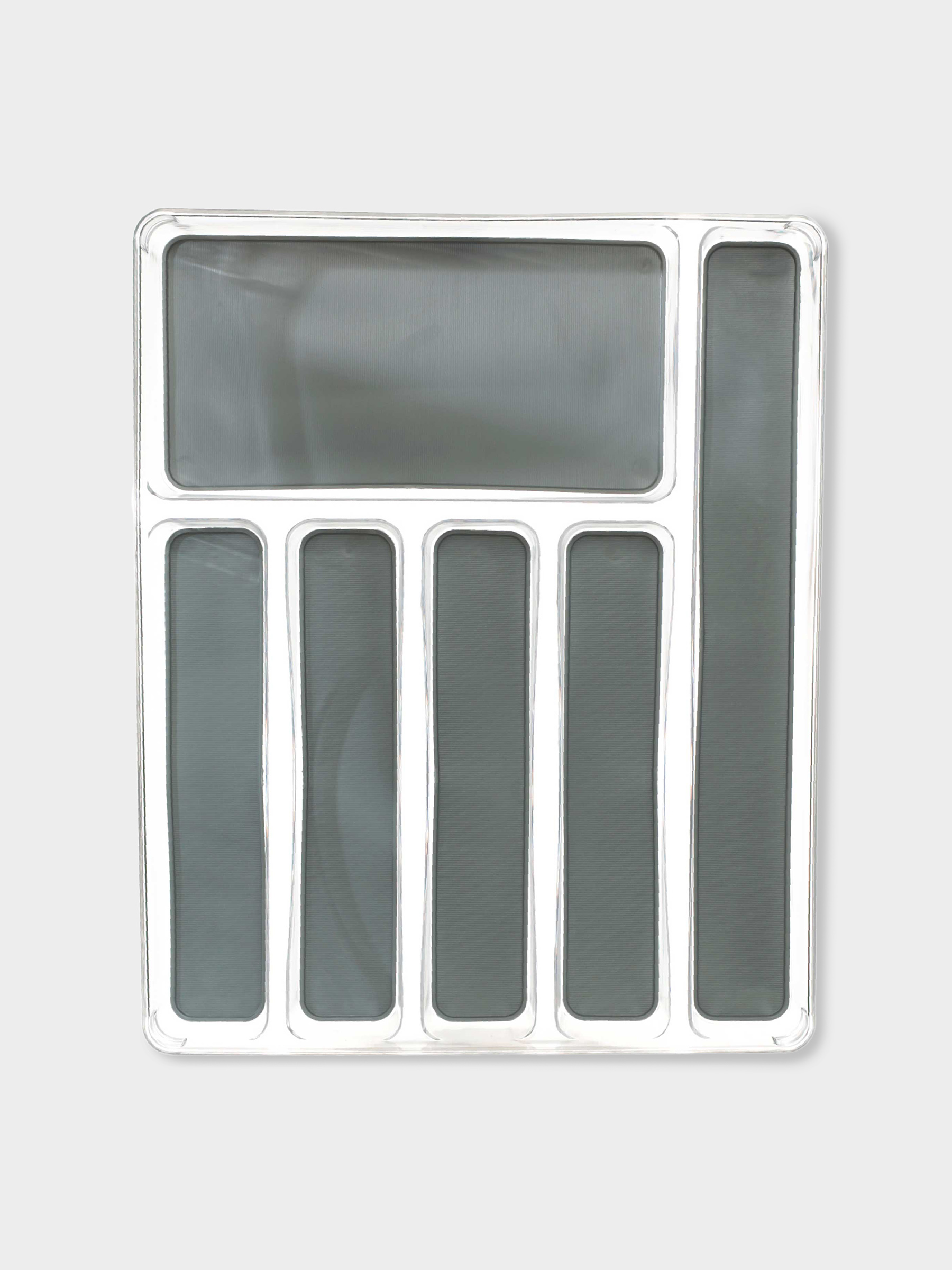 Лоток для столовых приборов, 40х32 см, 6 отд, съемные подкладки, пластик/резина, Non-slip new, image-0