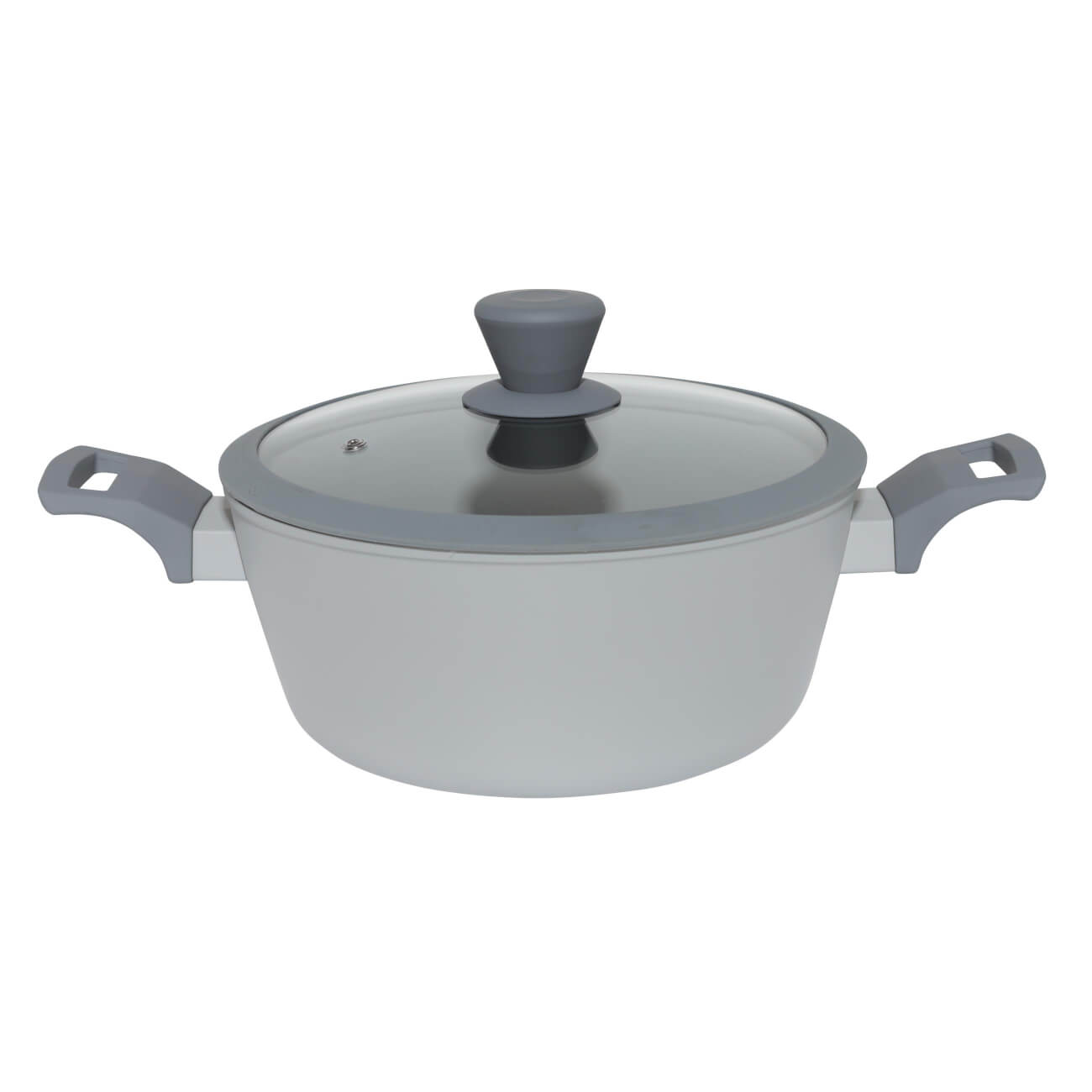 

Кастрюля, 24 см, 4,1 л, с крышкой, с покрытием, алюминий, серая, Grey steel