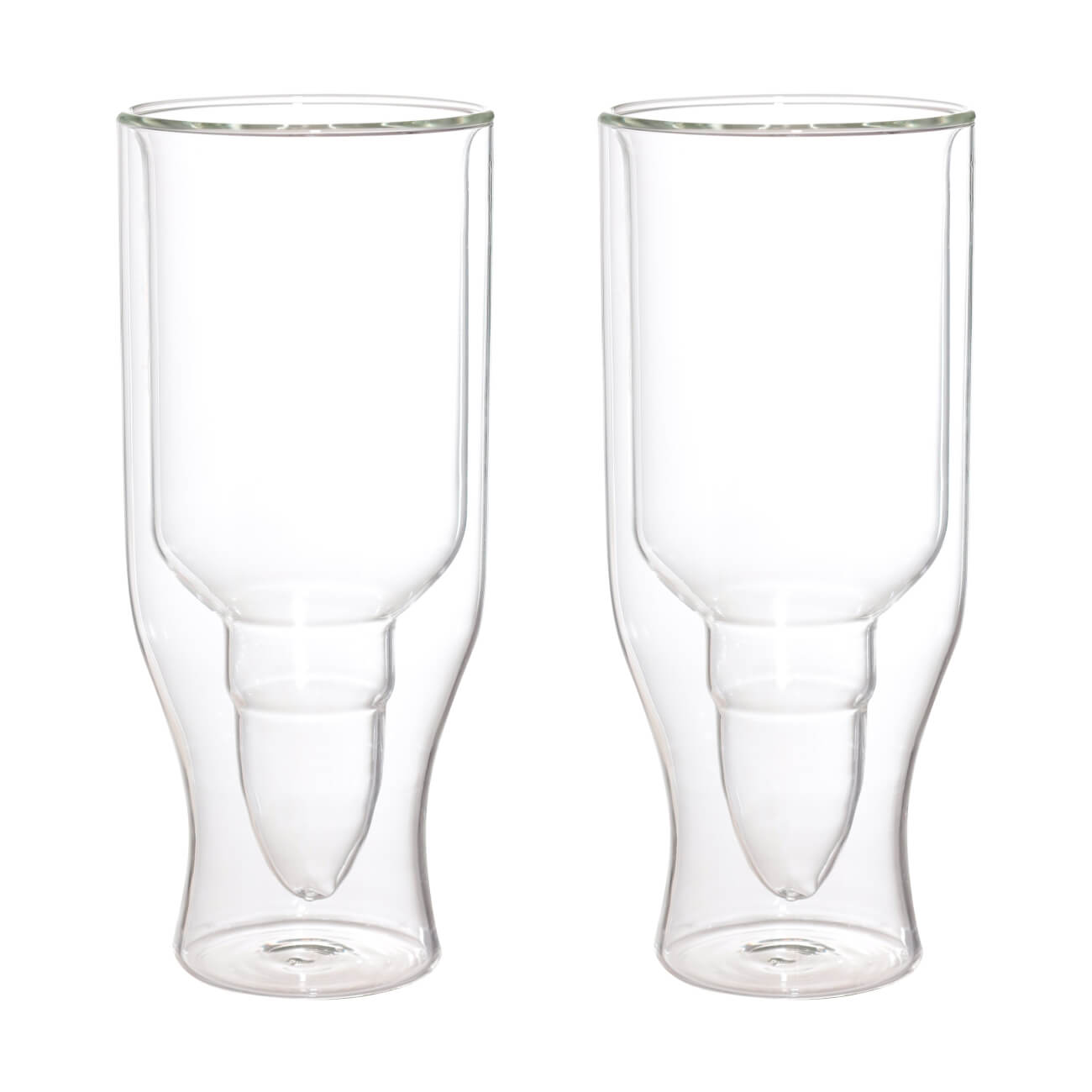 16490 fissman набор sencha из 2 х стаканов с двойными стенками 280мл жаропрочное стекло Стакан для пива, 470 мл, 2 шт, стекло Б, Пуля, Air shape