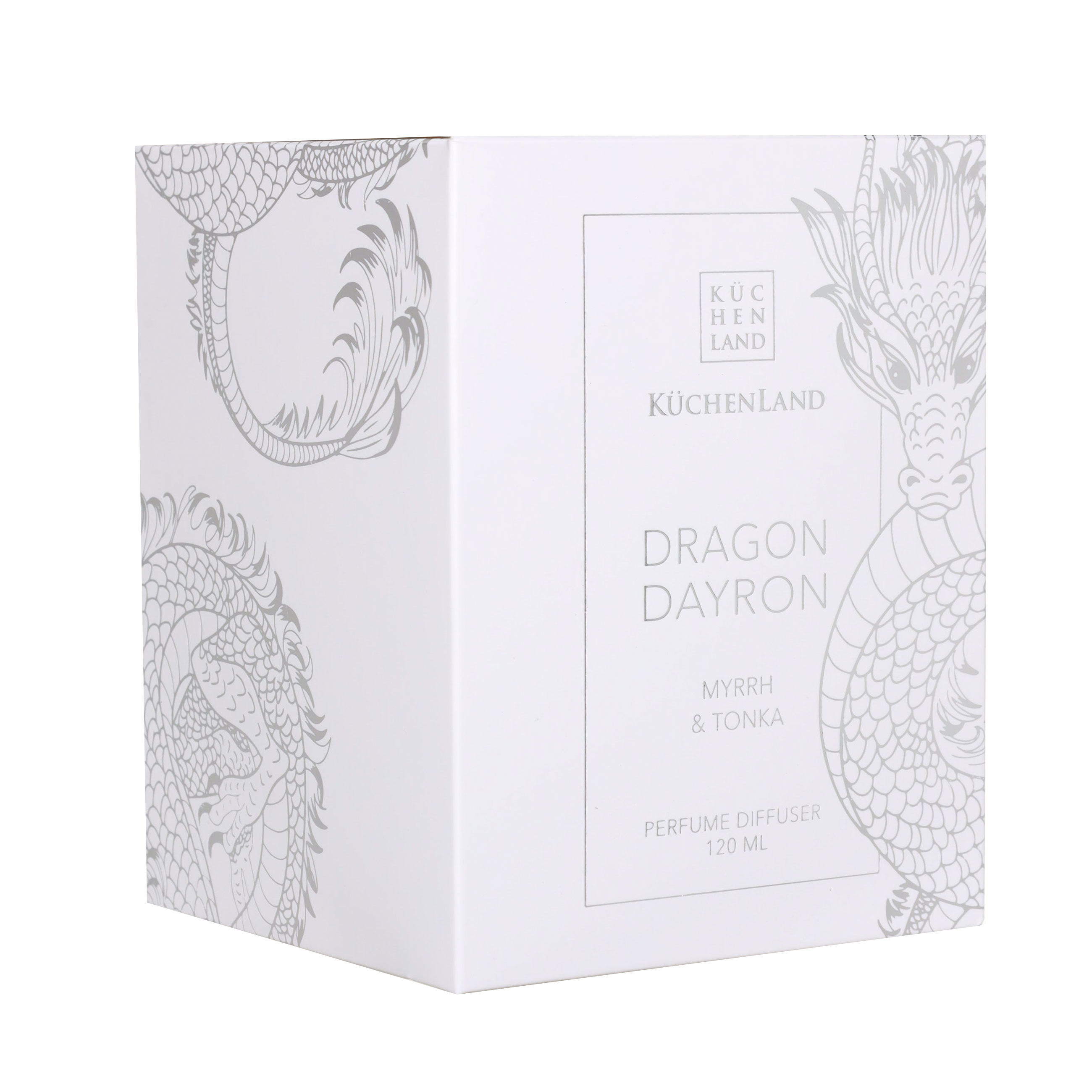 Ароматический диффузор, 120 мл, Myrrh & Tonka, белый, Серебристый дракон, Dragon dayron изображение № 3