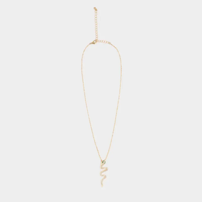Цепочка, 45 см, с подвеской, металл, золотистая, Змея, Jewelry snake ,image-0