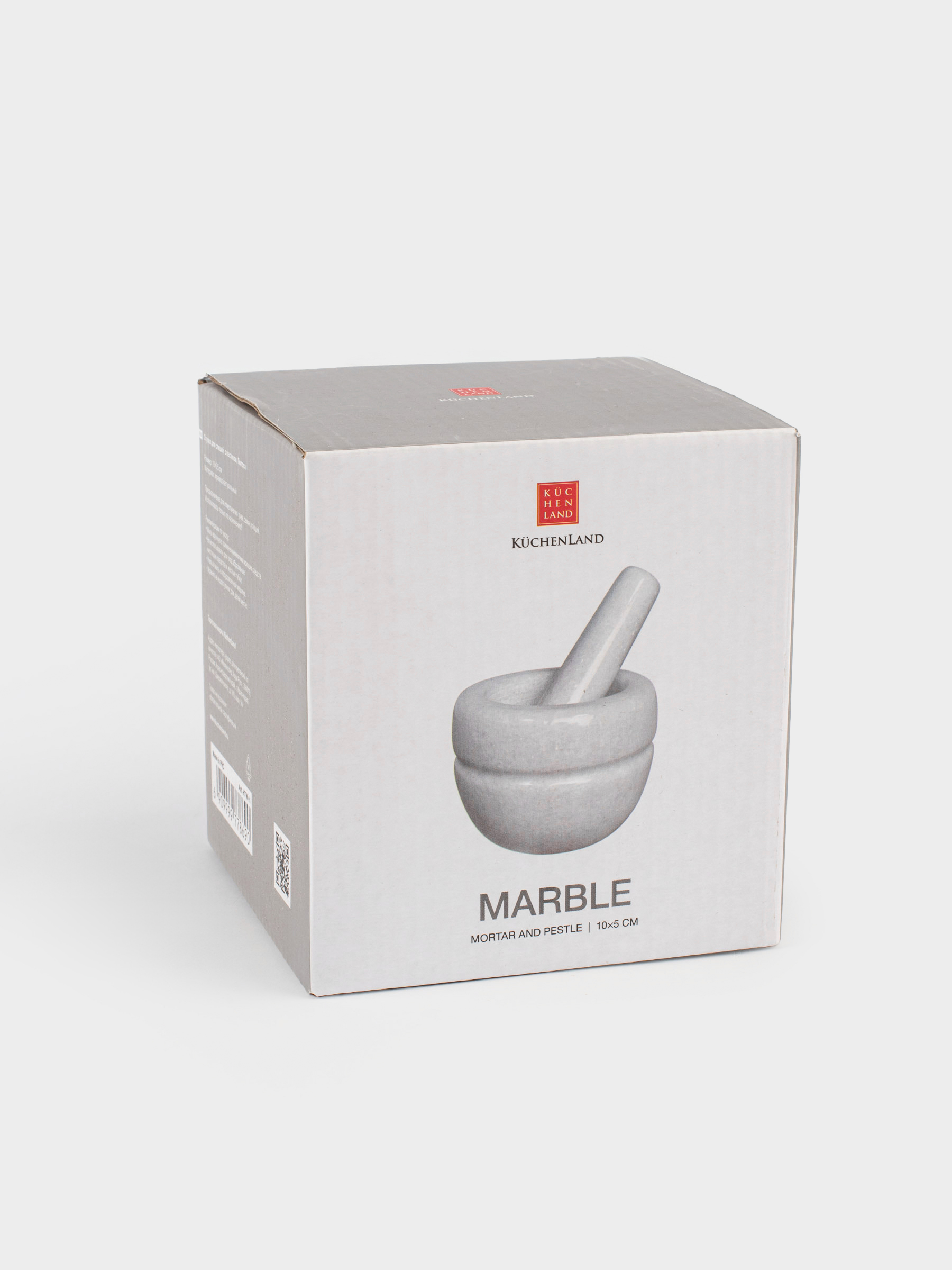 Ступка для специй, 10 см, с пестиком, мрамор, белая, Полоса, Marble, image-7