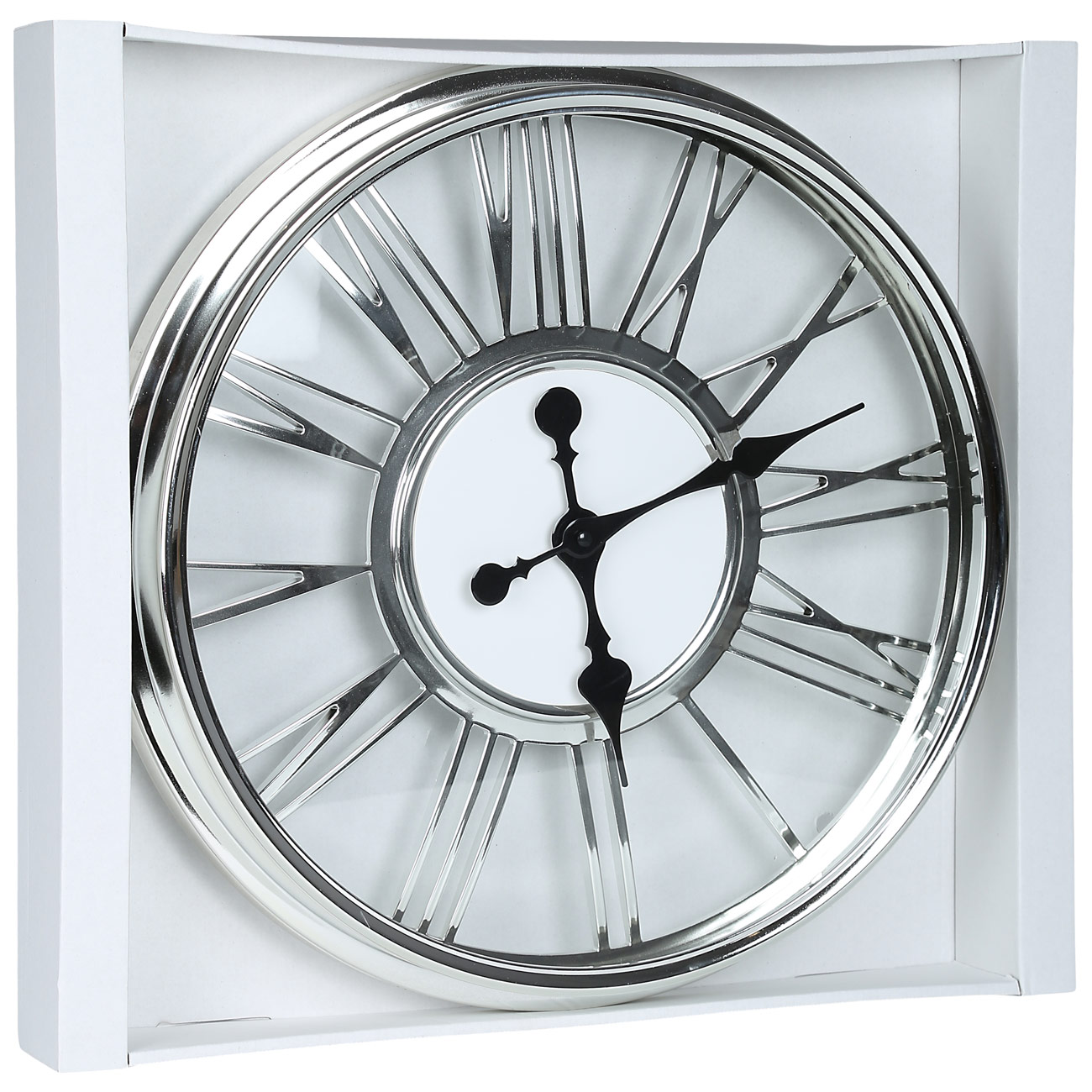 Часы настенные, 44 см, металл, круглые, серебристые, Fantastic изображение № 2