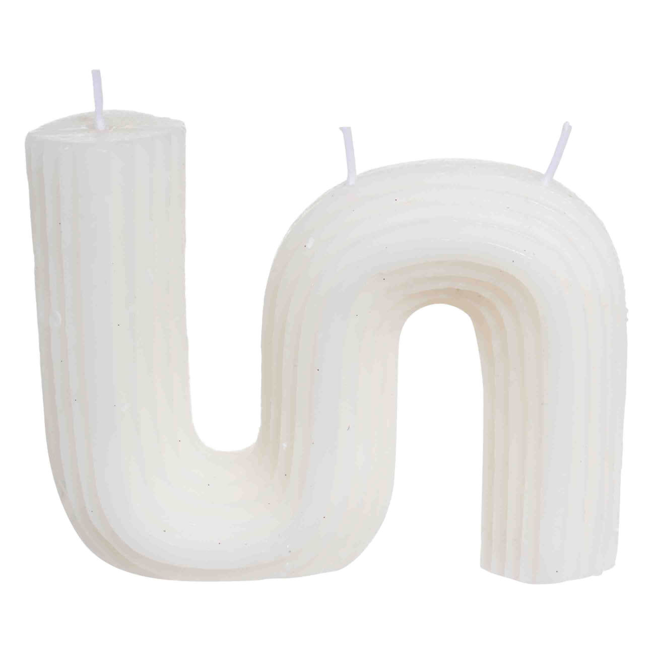 Свеча, 9 см, рифленая, белая, Зигзаг, Ribbed candle свеча формовая