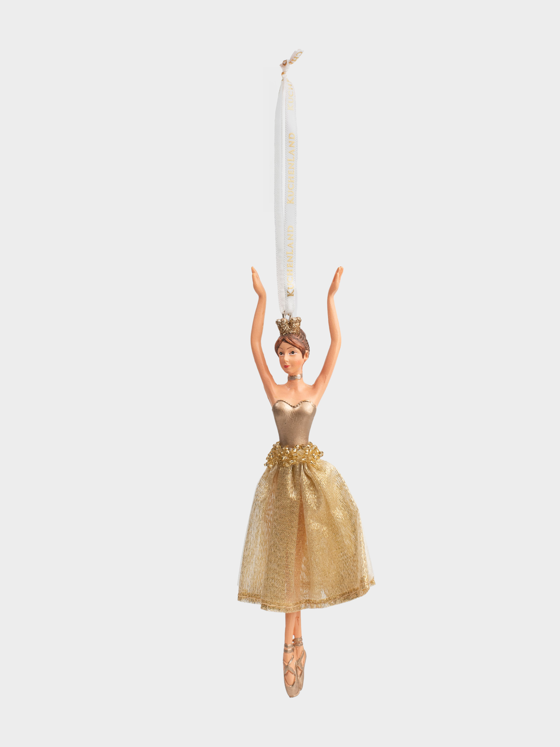 Игрушка елочная, 9х18 см, полиэстер, шампань, Балерина, Sweet girl, image-1