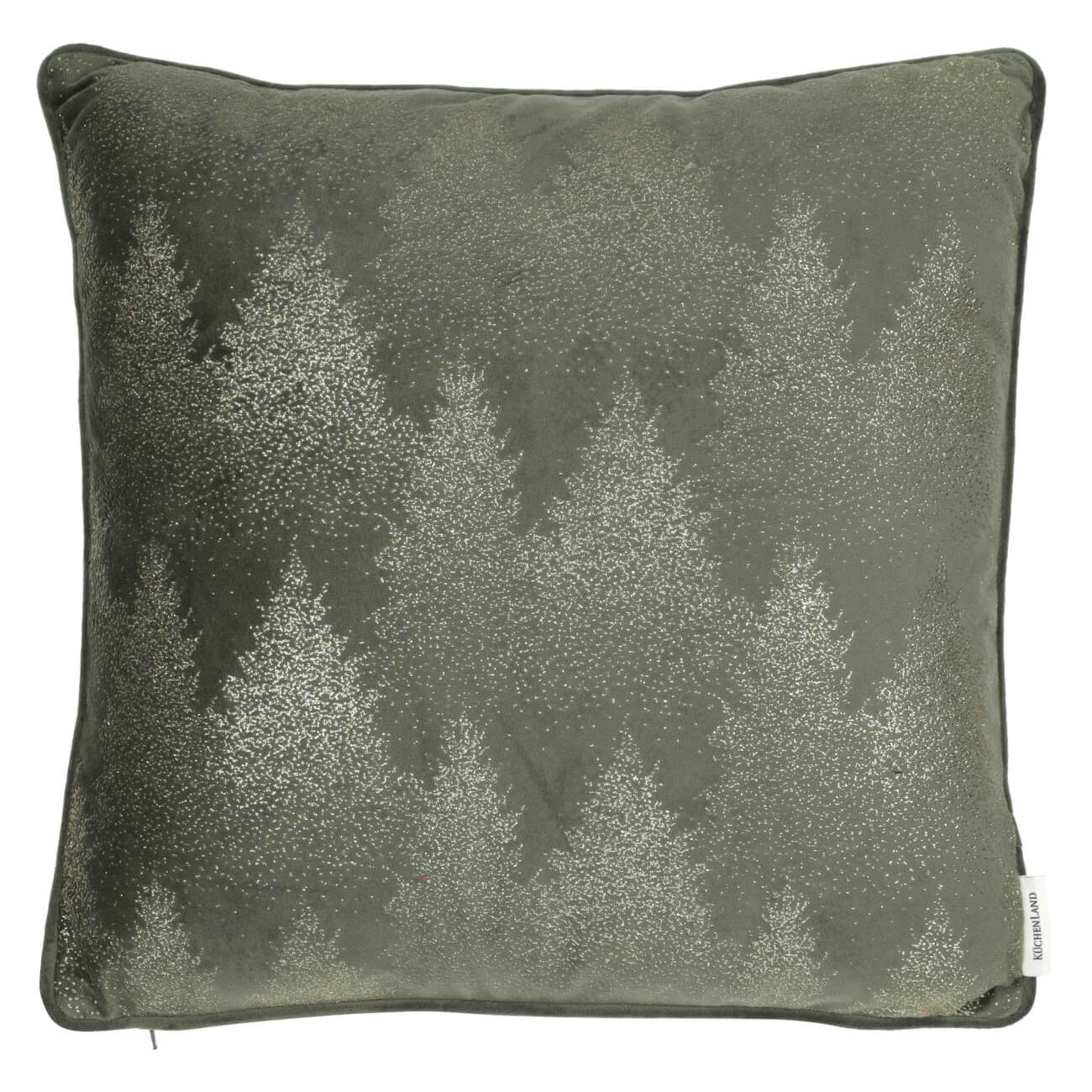 

Подушка декоративная, 45х45 см, вельвет, зеленая, Хвойный лес, Woodland story