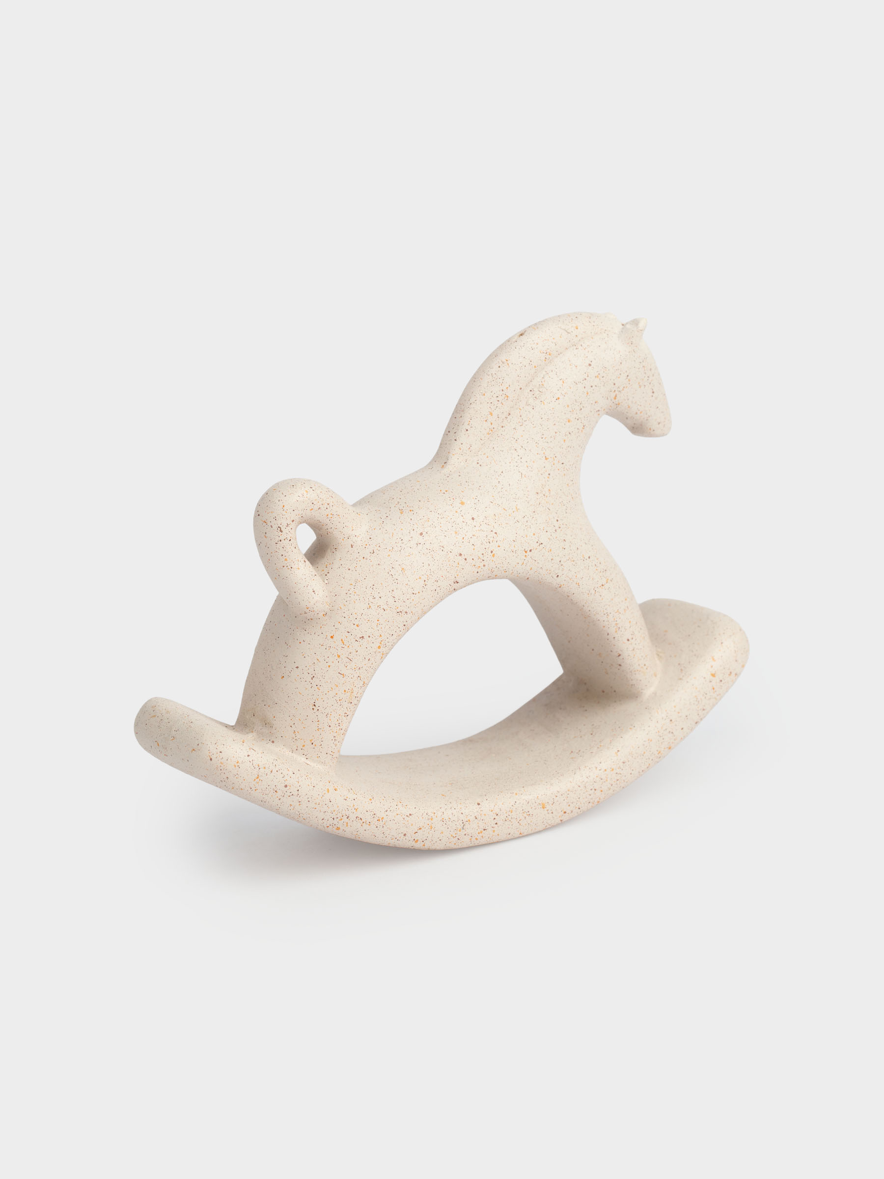 Статуэтка, 14x11 см, полирезин, молочная, в крапинку, Лошадка-качалка, Horse milky, image-3