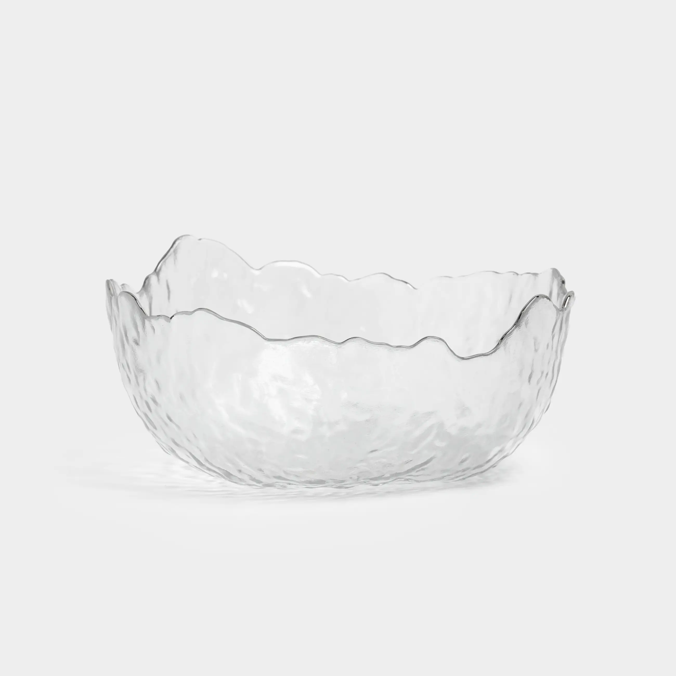 Салатник, 17х7 см, 700 мл, стекло, с серебристым кантом, Nautilus silver