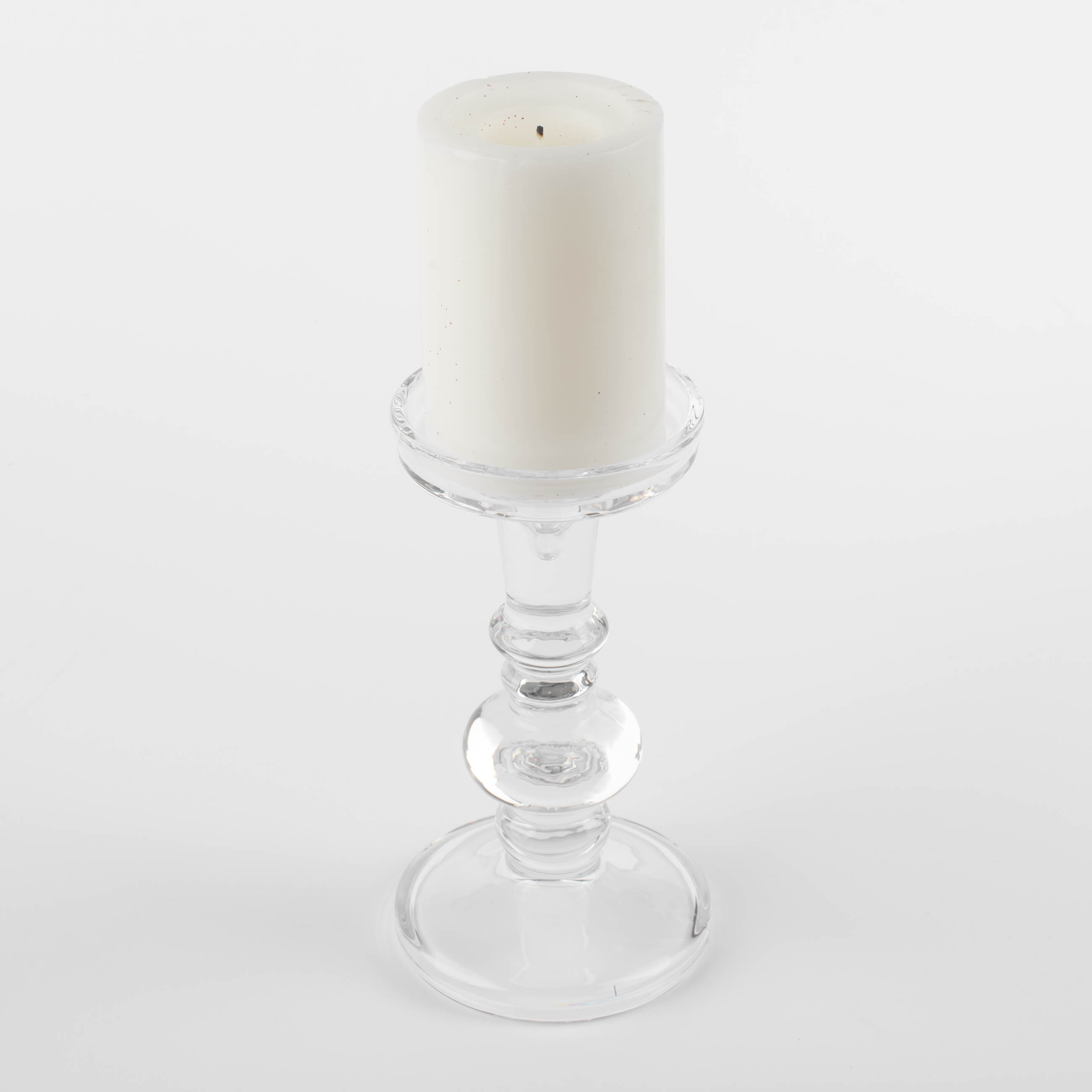 Подсвечник, 18 см, для одной свечи, на ножке, стекло, Clear изображение № 5