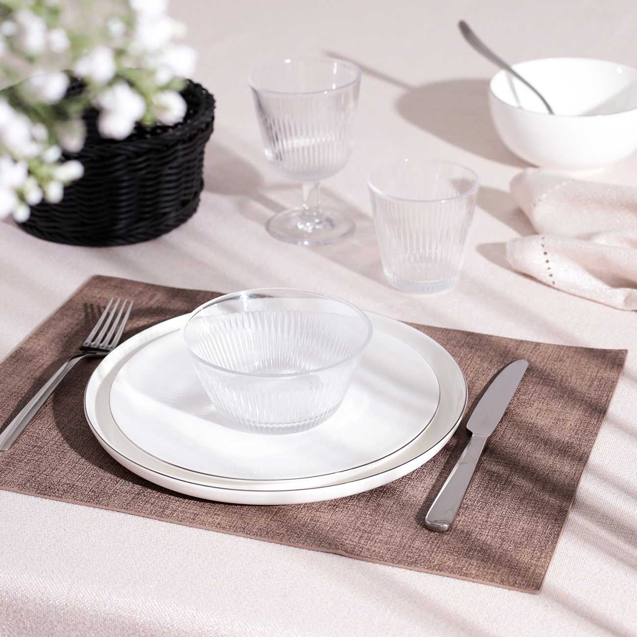 Салфетка под приборы, 30х43 см, полиуретан, прямоугольная, коричневая, Rock, image-2