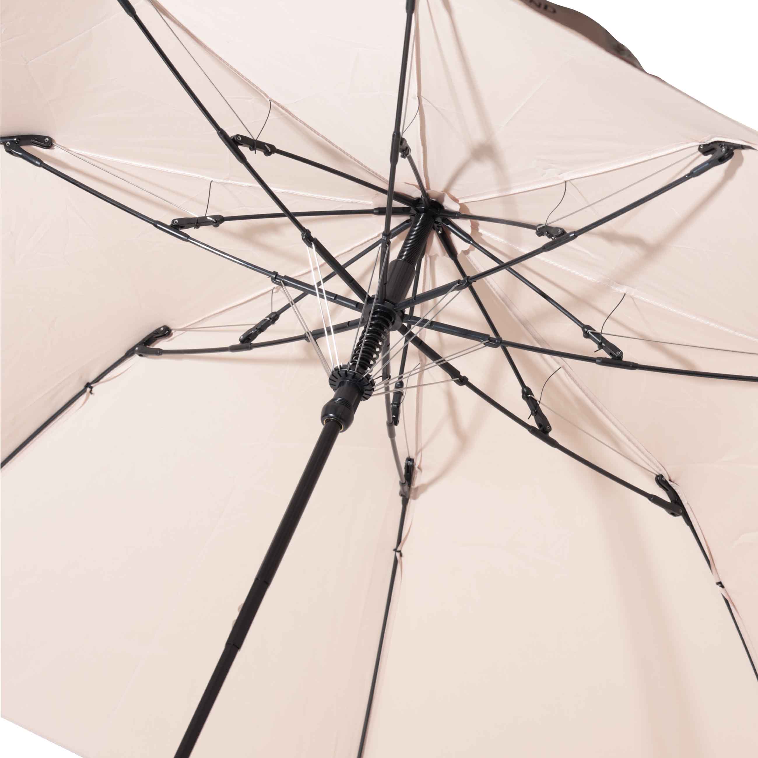Зонт, 70 см, складной, полу-автоматический, с ручкой-карабином, эпонж, бежевый, Rainfall изображение № 3