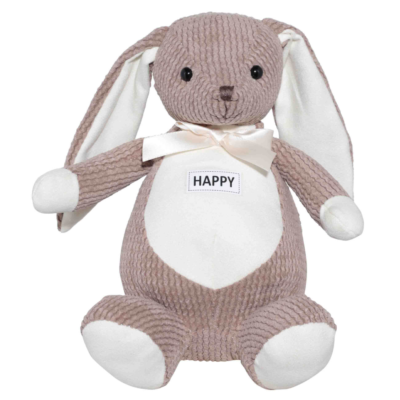 

Игрушка, 21 см, мягкая, полиэстер, бежевая, Зайка с бантиком, Rabbit