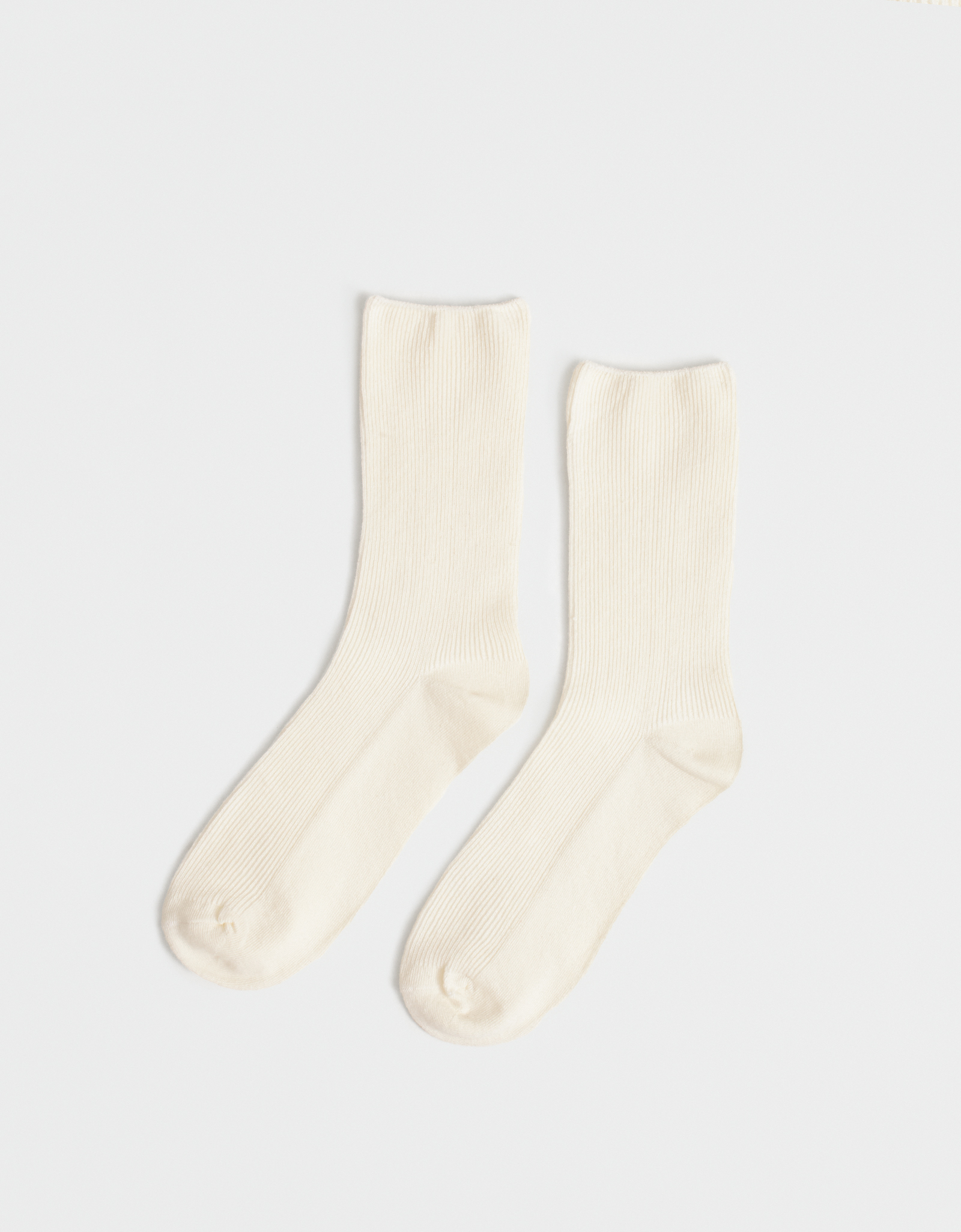 Носки женские, в рубчик, молочные, Rib basic, image-0