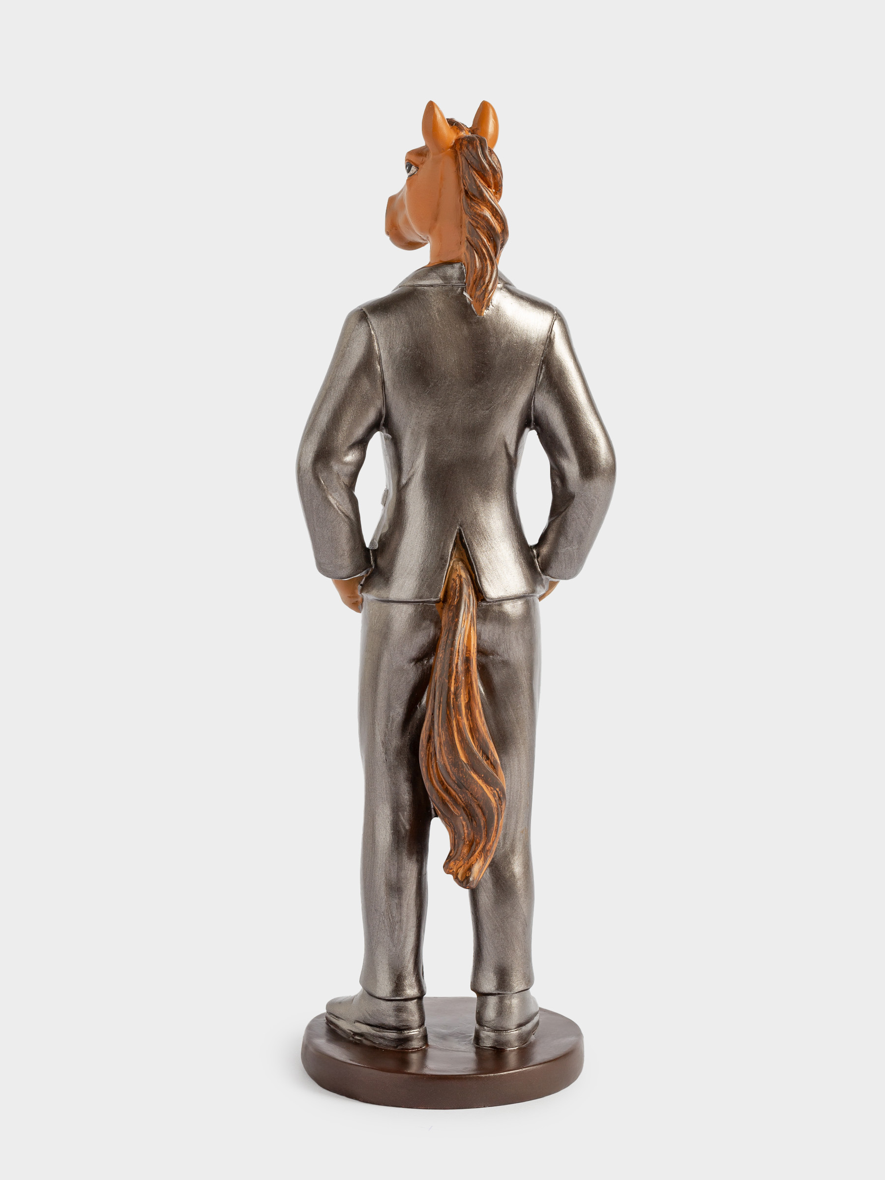 Статуэтка, 26 см, полирезин, Конь в костюме, Silver age, image-1