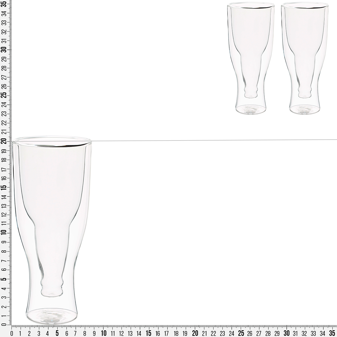 Стакан для пива, 20 см, 430 мл, 2 шт, стекло Б, Бутылка, Air shape изображение № 4