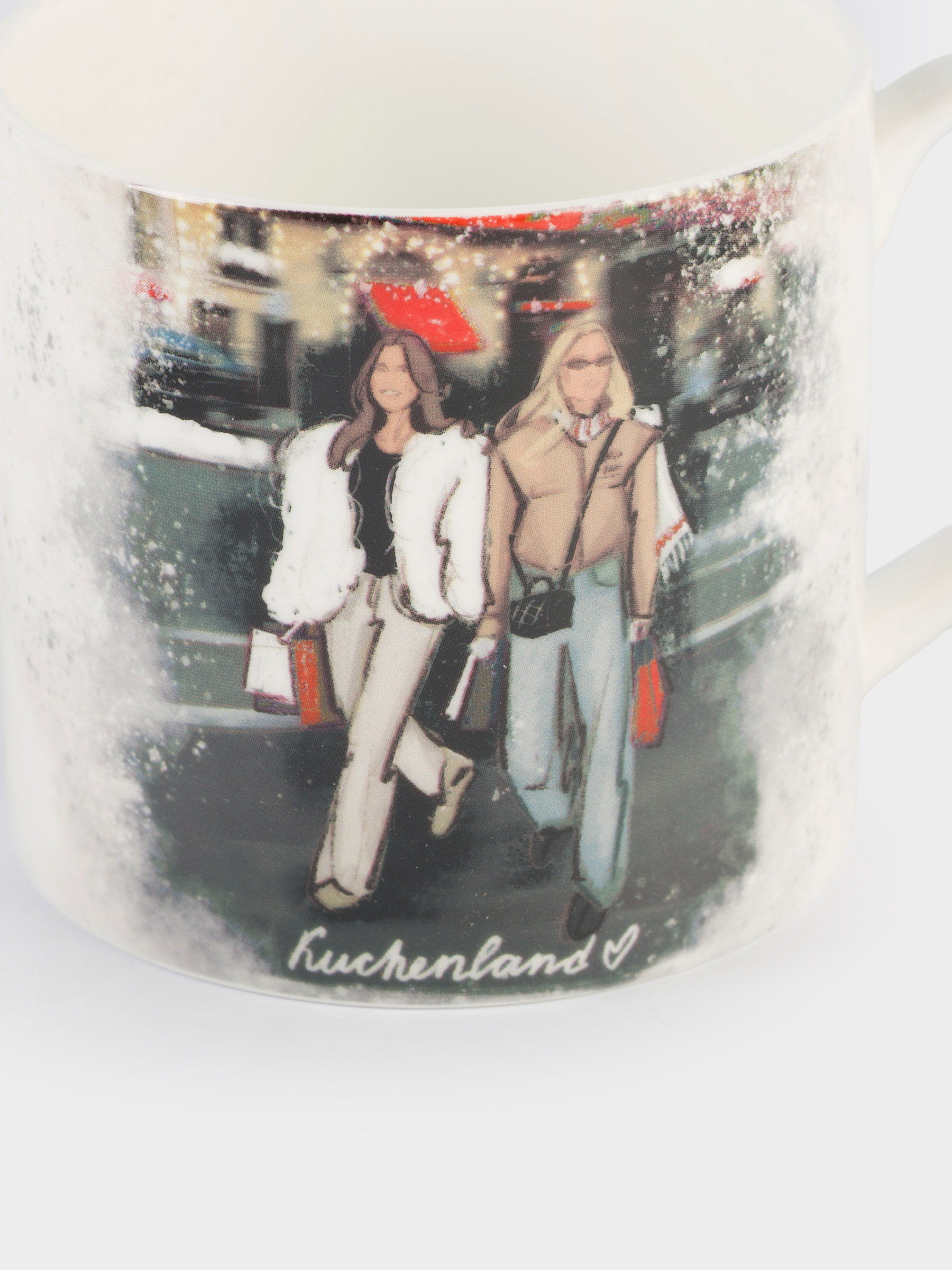 Кружка, 500 мл, фарфор F, Девушки с покупками, Christmas city, image-1